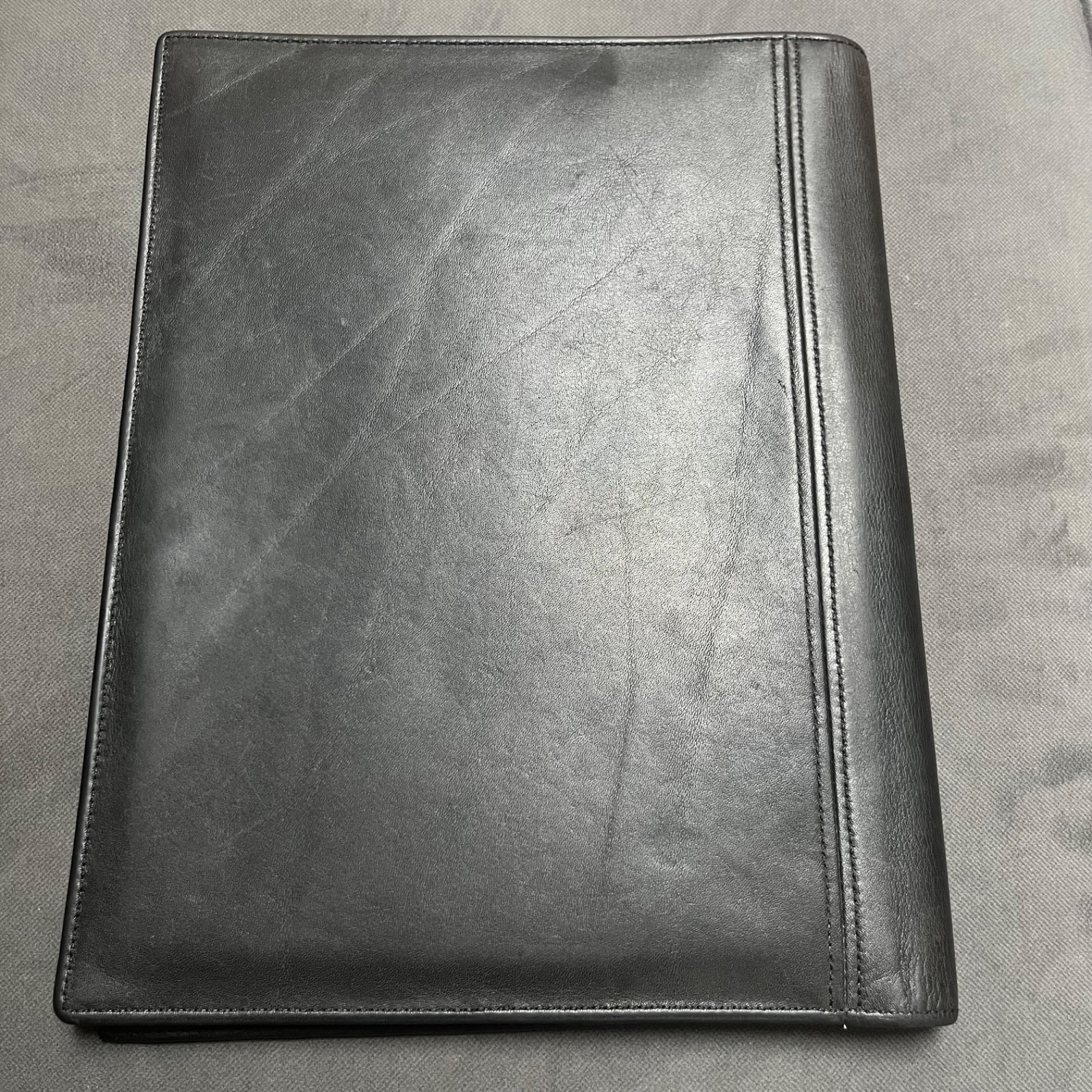 Vintage Coach Portfolio Bi-fold Black Real Leather Unisex 10×12.5 Rare