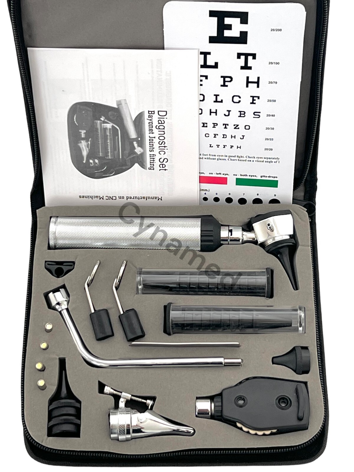 ORIGINAL Professional 2.5V ENT Diagnostic OTOSCOPE Set,Ophthalmoscope, Otoscope