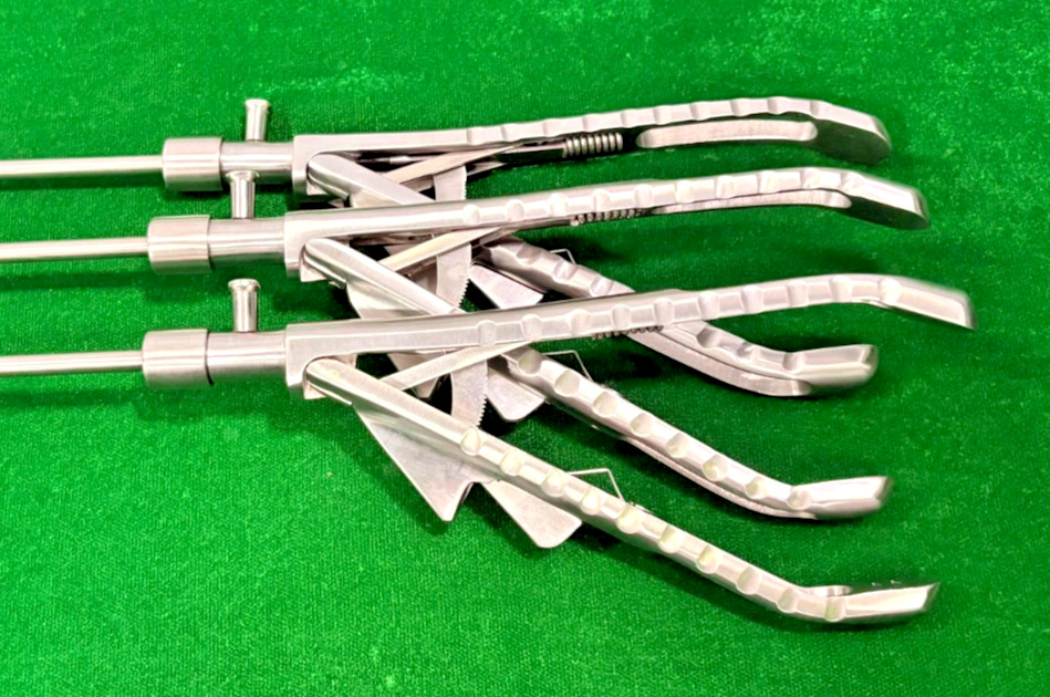 3pc Laparoscopic Bariatric Needle Holder Straight & Curved Jaw 5mmx45cm Reusable