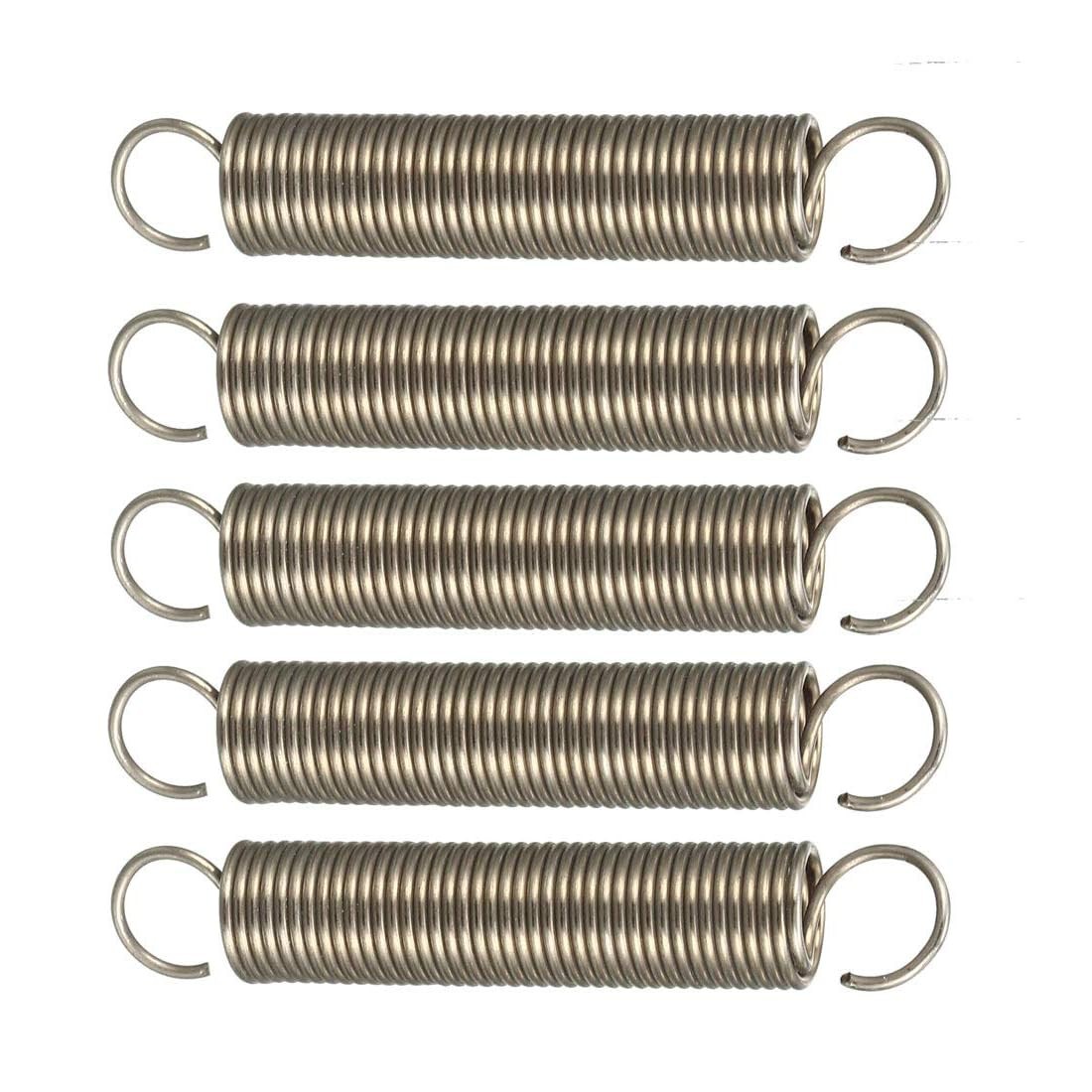 5 PCS Extension Spring Assortment 0.039×0.39×2.36 Inch Stainless Steel