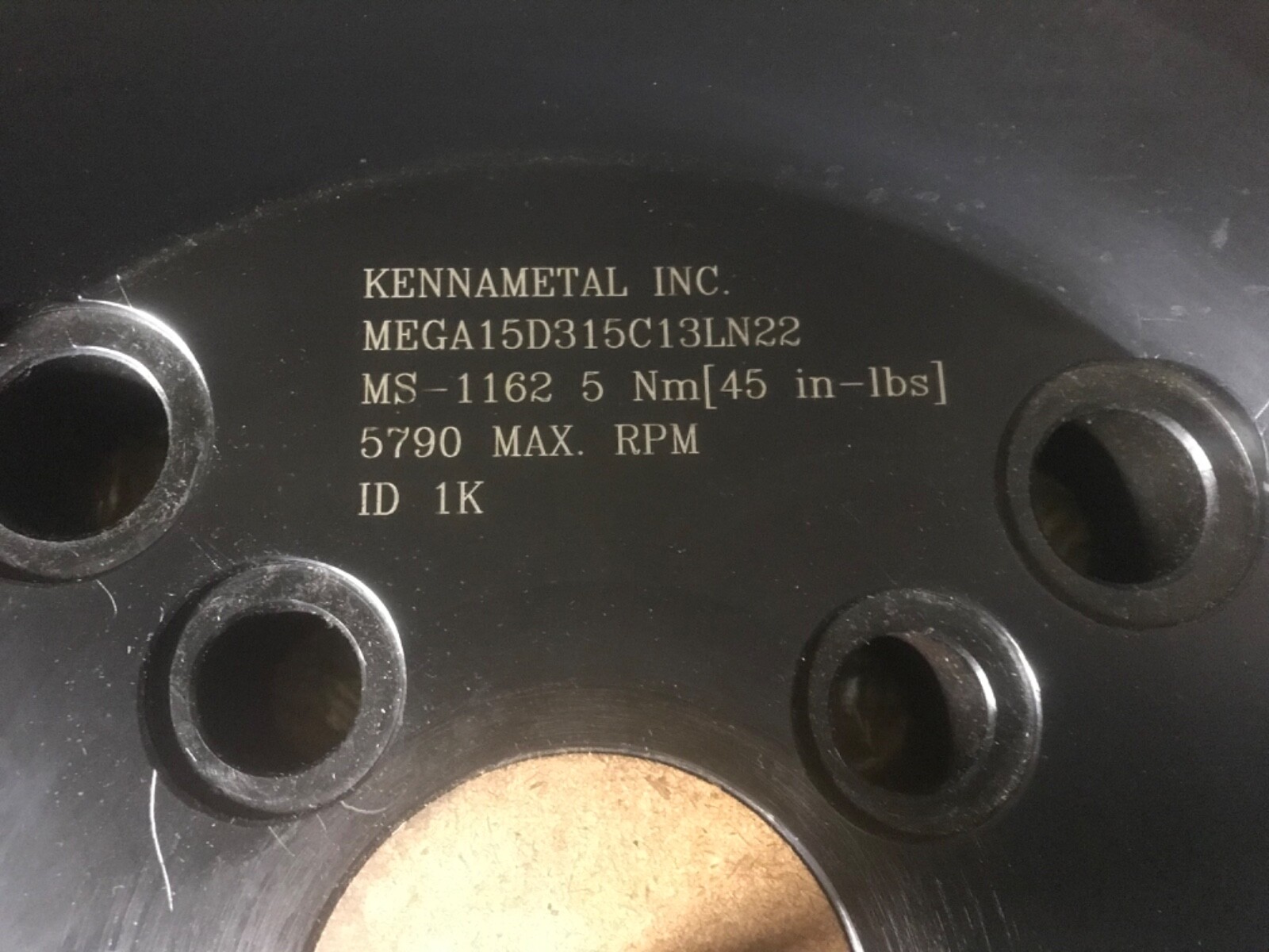 Kennametal Shell Mill Cutter 315mm (12.4”) OD/101.6mm (4”) BC – 13 Inserts