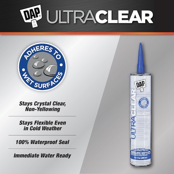 Dap 7079818388 Hybrid Sealant, 10 Oz, Cartridge, Clear, Hybrid Base, Ultra Clear