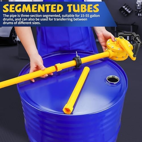 15-55 Gallon Drum Pump, 10 GPM Flow, Corrosion-Resistant Chemical Liquid Pump, H