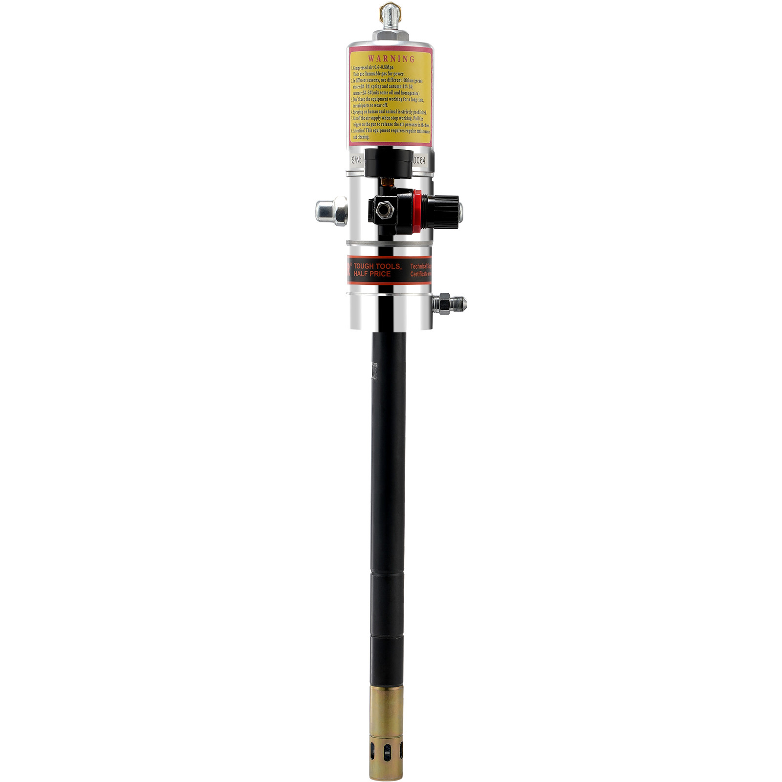 VEVOR Grease Pump Air Operated Grease Pump 0.6-0.8Mpa 13 ft Hose & Grease Gun