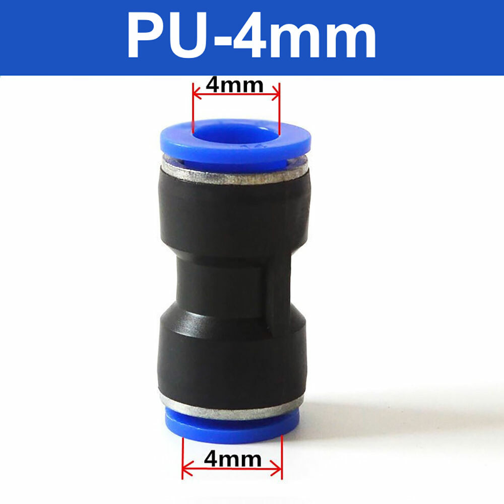 5/32”(4mm) OD Tube Pneumatic Straight Union Push Connector Air Fitting (10Pc)