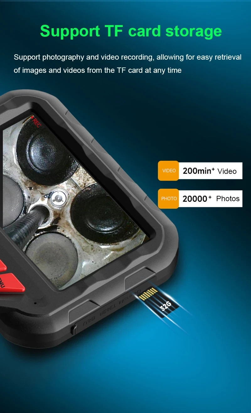 4.3-in screen 360° rotate HD camera Borescopes for industrial pipeline