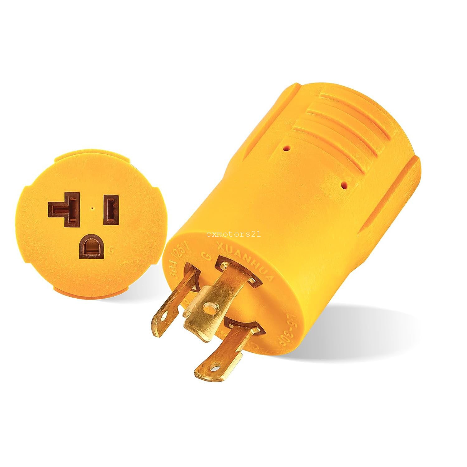 NEMA L5-30P to 5-15R / 5-20R RV Generator Plug Household Power Outlet Twist Lock