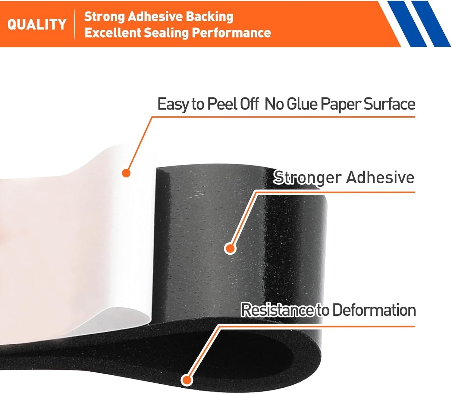 1/2in Wide X 1/4in Thick Foam Tape For Door Insulation Window Seal | Closed Cell
