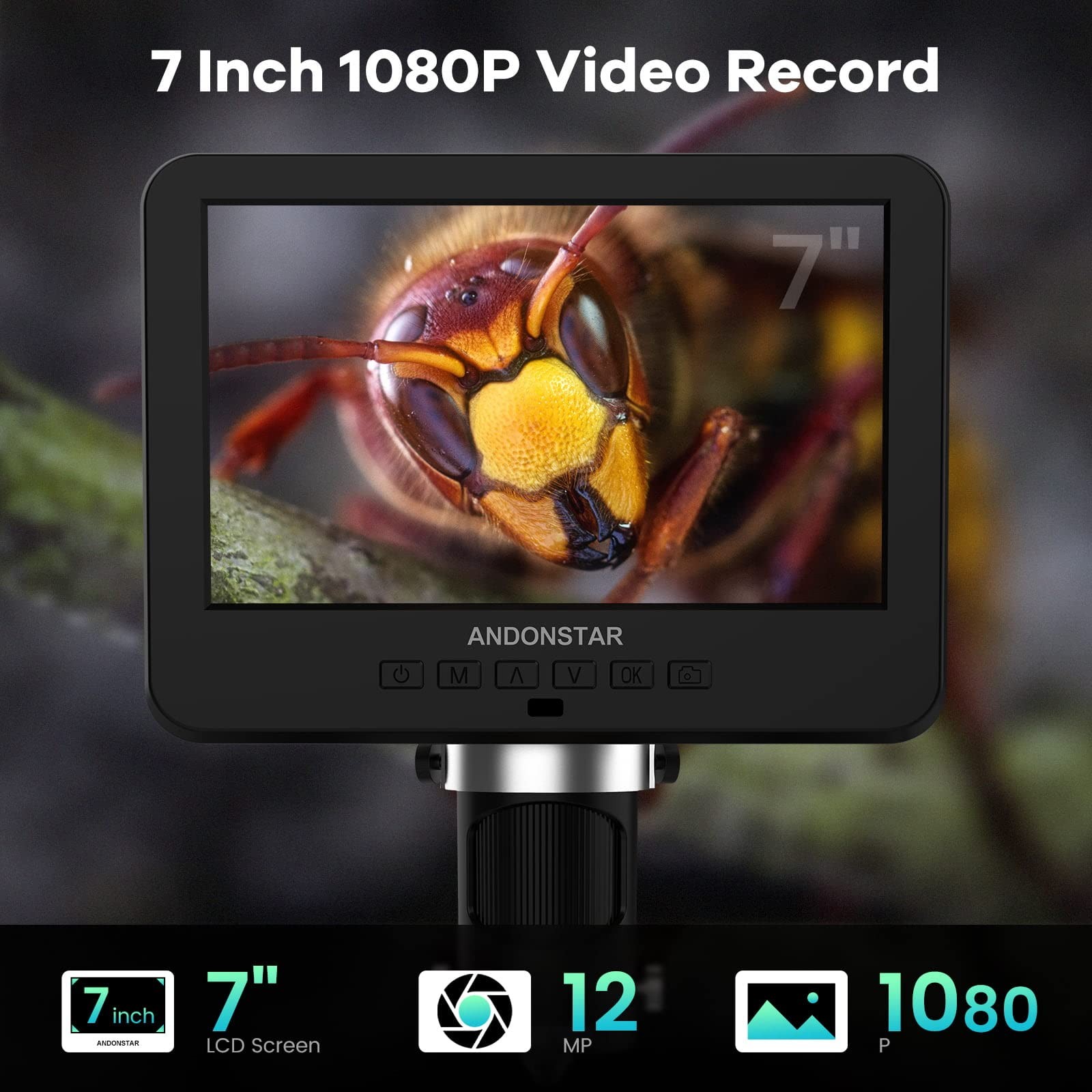 Andonstar AD246-M 7» LCD-AD246-M, Digital Microscope-7″ 3 Lens