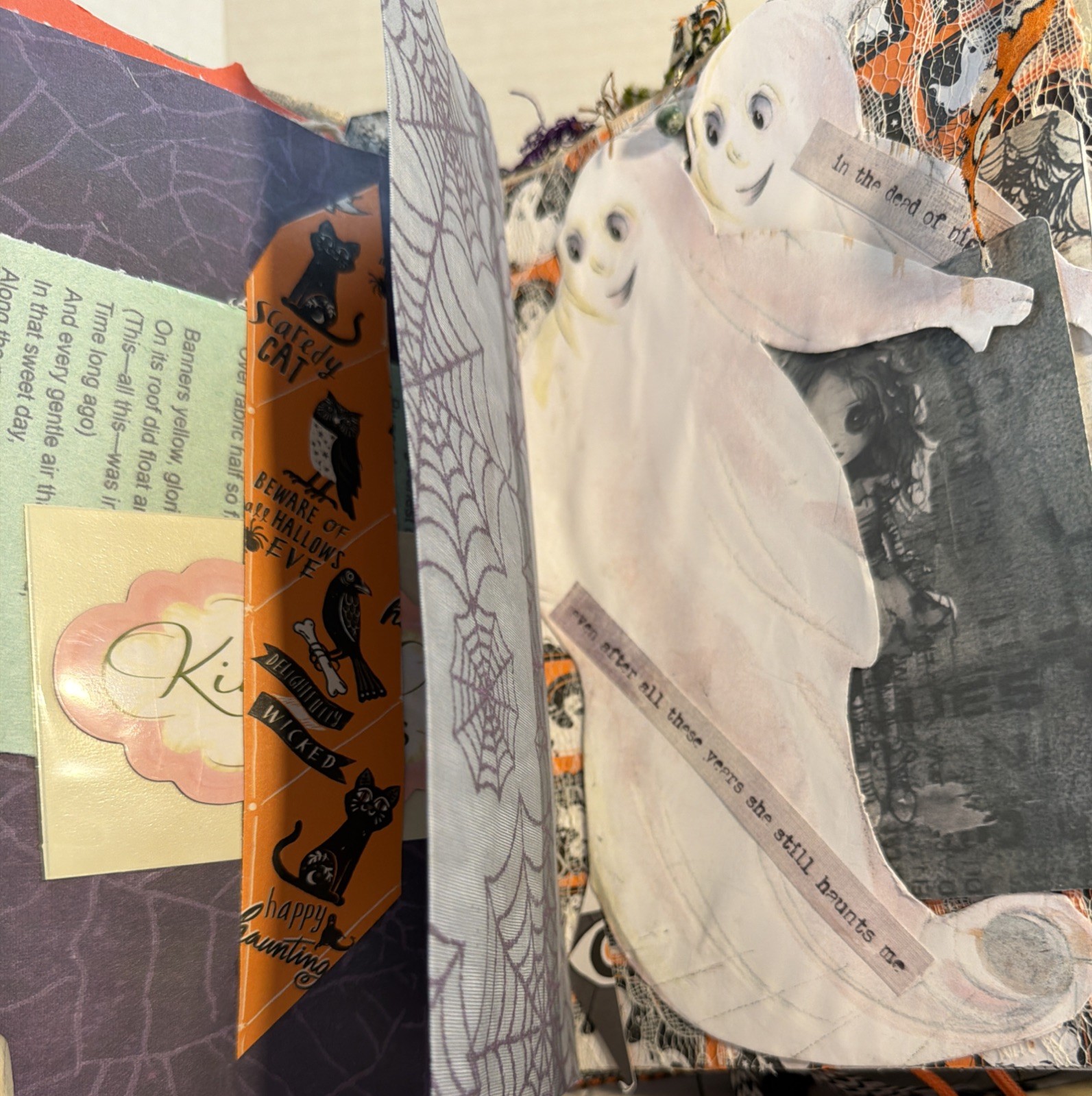 Junk Journal Halloween Spellbound Scary Tales Handmade Memory Note Book 74 Pages