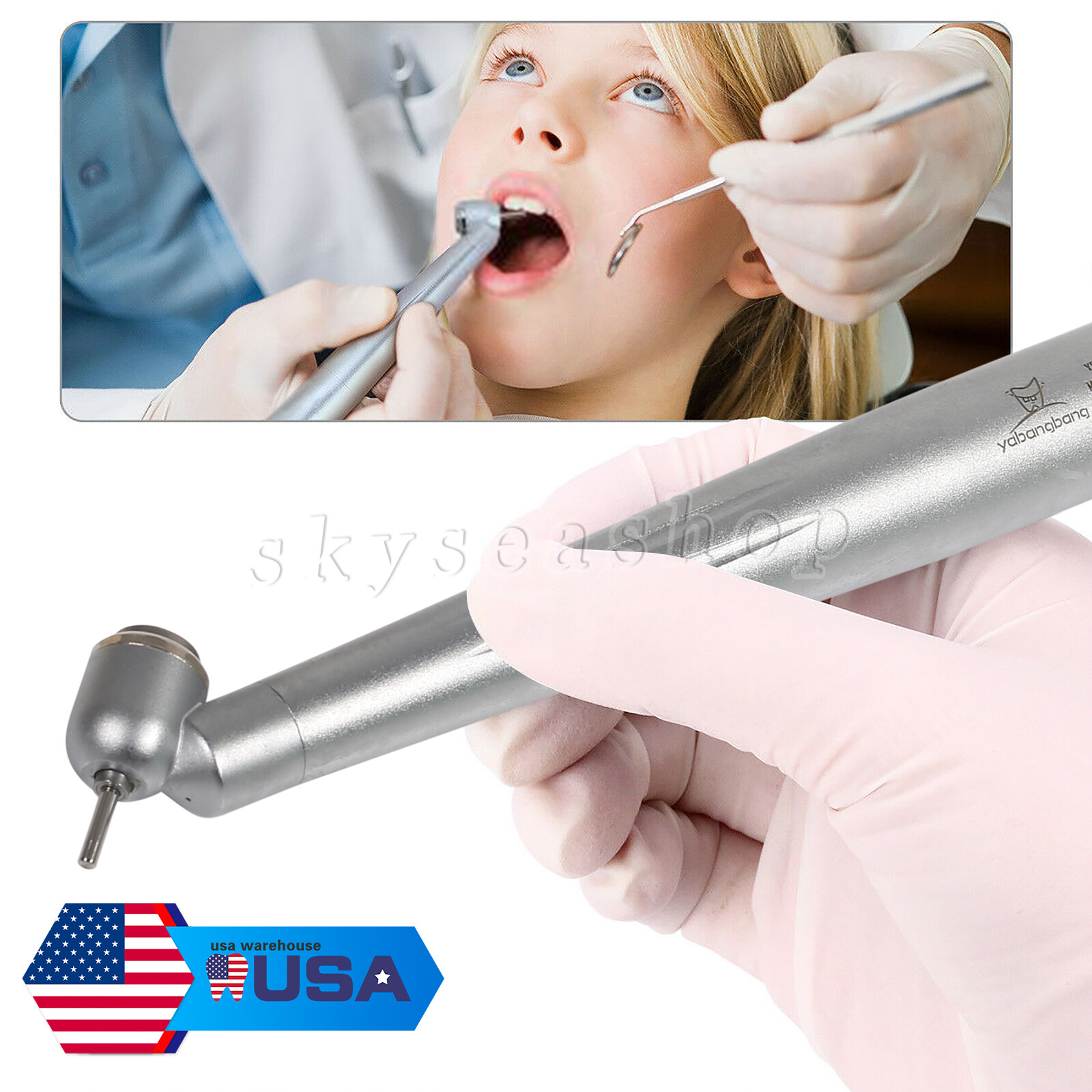 USA Yabangbang Dental 45 Degree Surgical High Speed Handpiece Push Button JH1