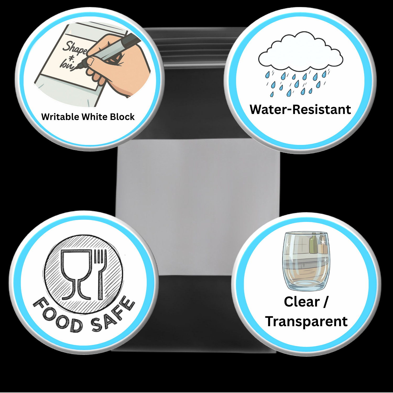 4″x 6″ Reclosable Bag 4 Mil Writeable White Block Water-Resistant 2000 Packs