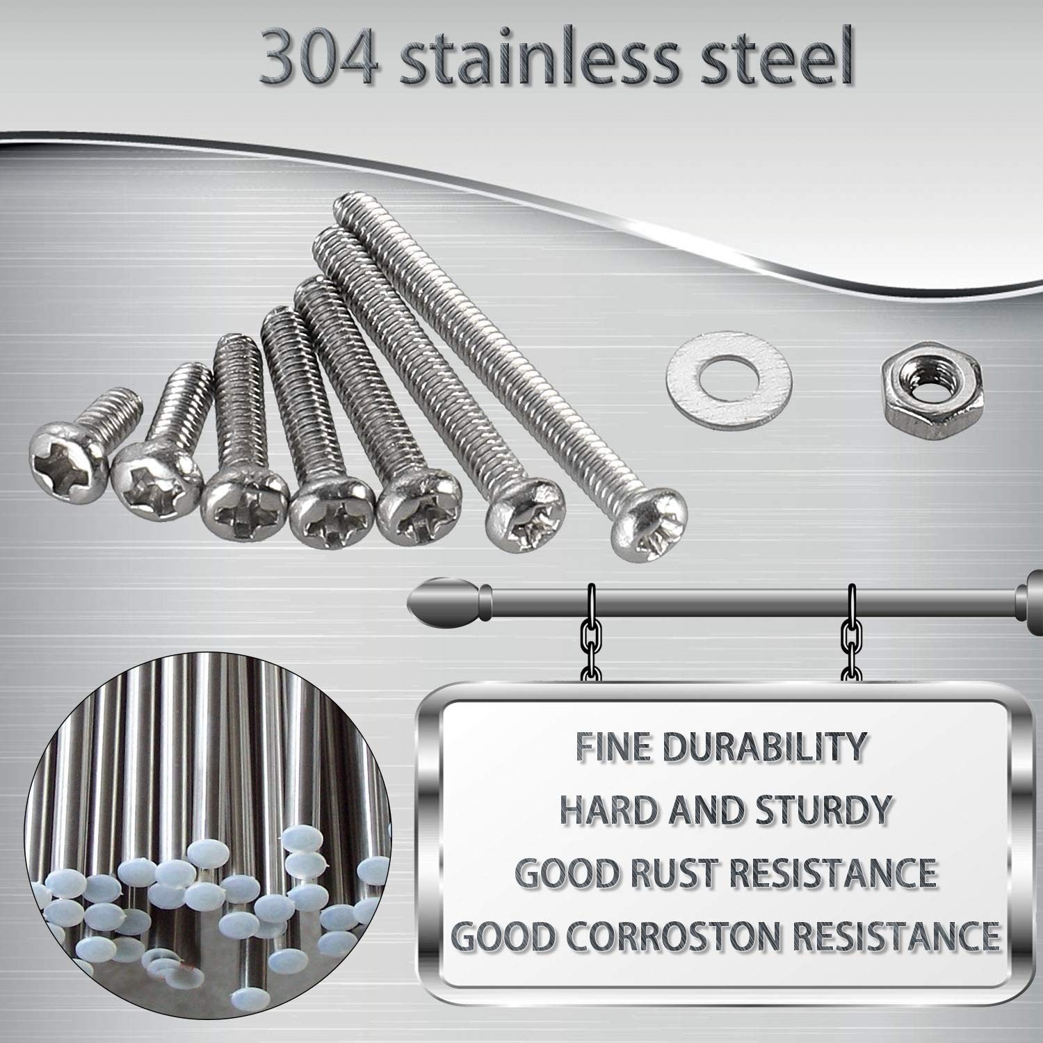410-Pcs Stainless Steel M2 Phillips Pan Head Screws & Washers Assortment Kit