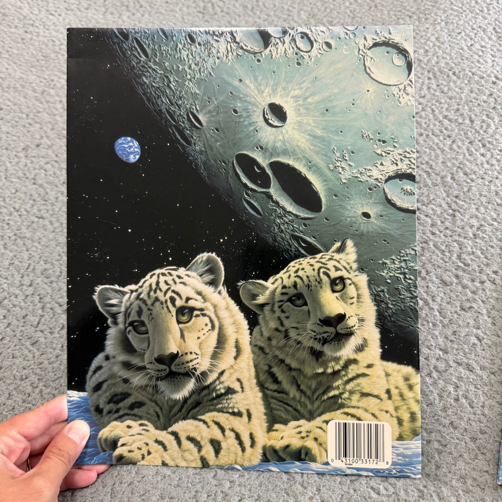 Vintage 1999 Mead Schimmel Snow Leopard Space Moon Portfolio Folders Set of 2