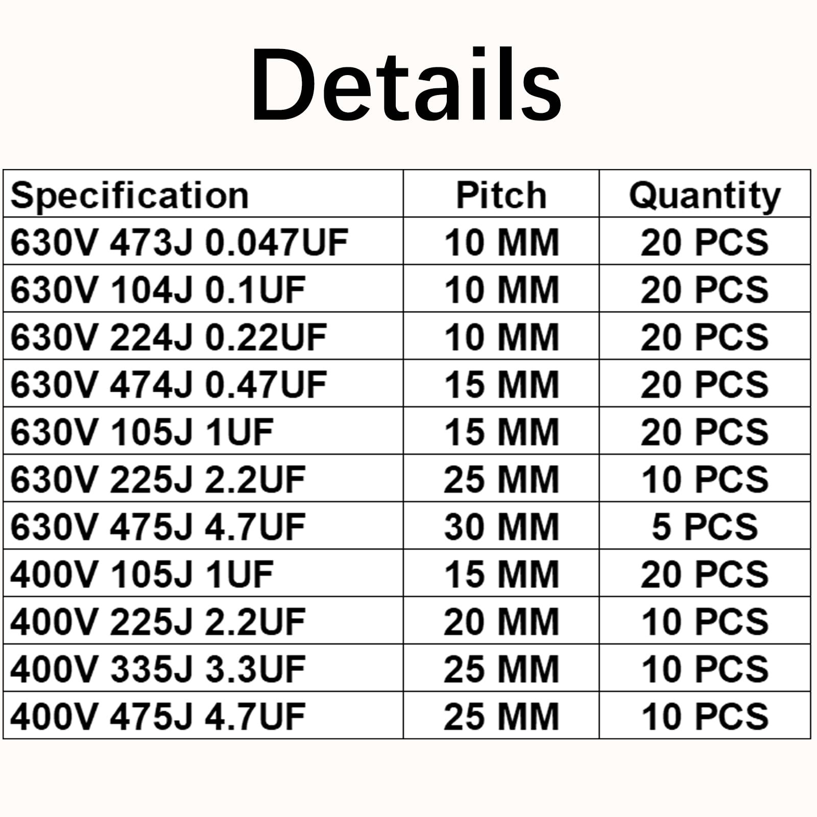 10pcs 400V 335J 3.3UF CB22 Metallized Polypropylene Polyester Film Capacitors…