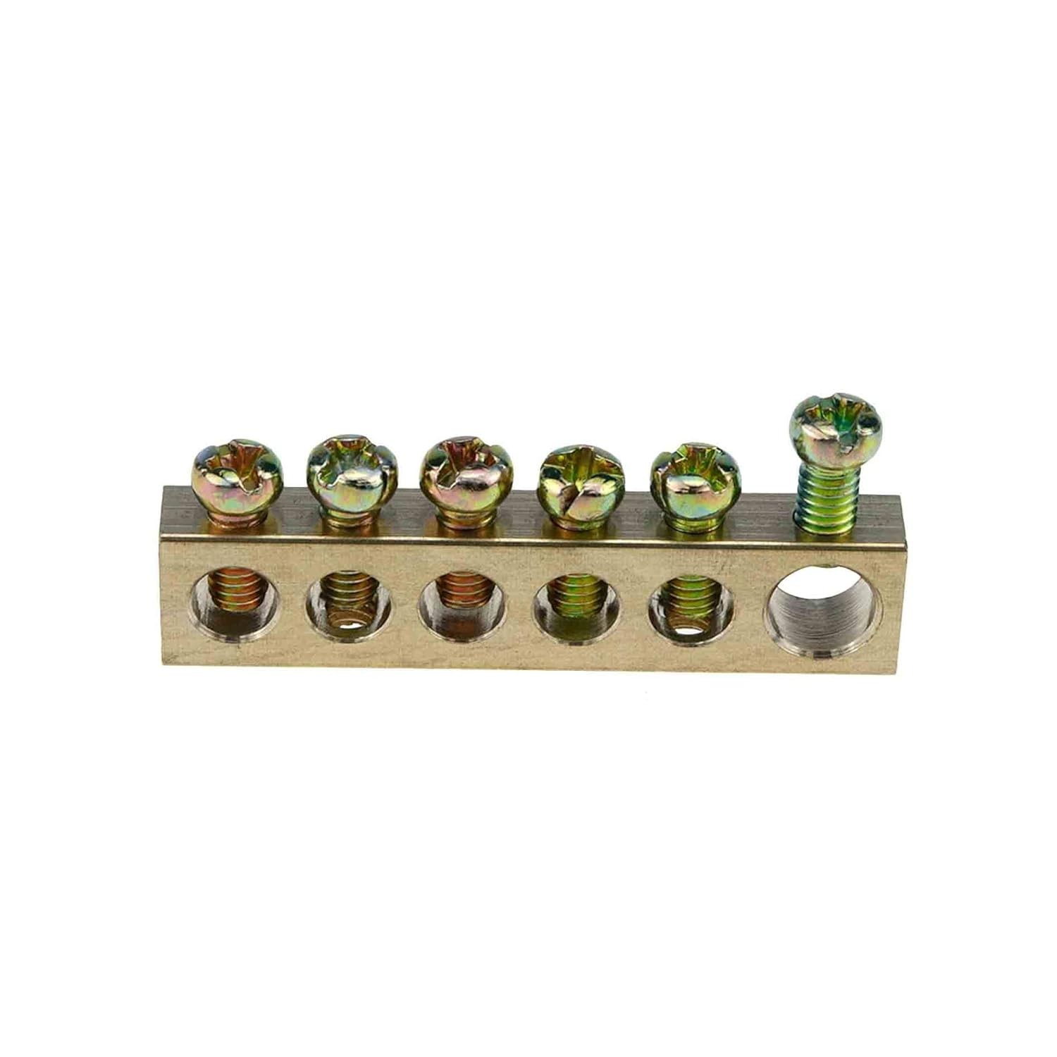 6 Positions Terminal Bus Bar Brass Wire Screw Terminal Ground Bar Terminal Block