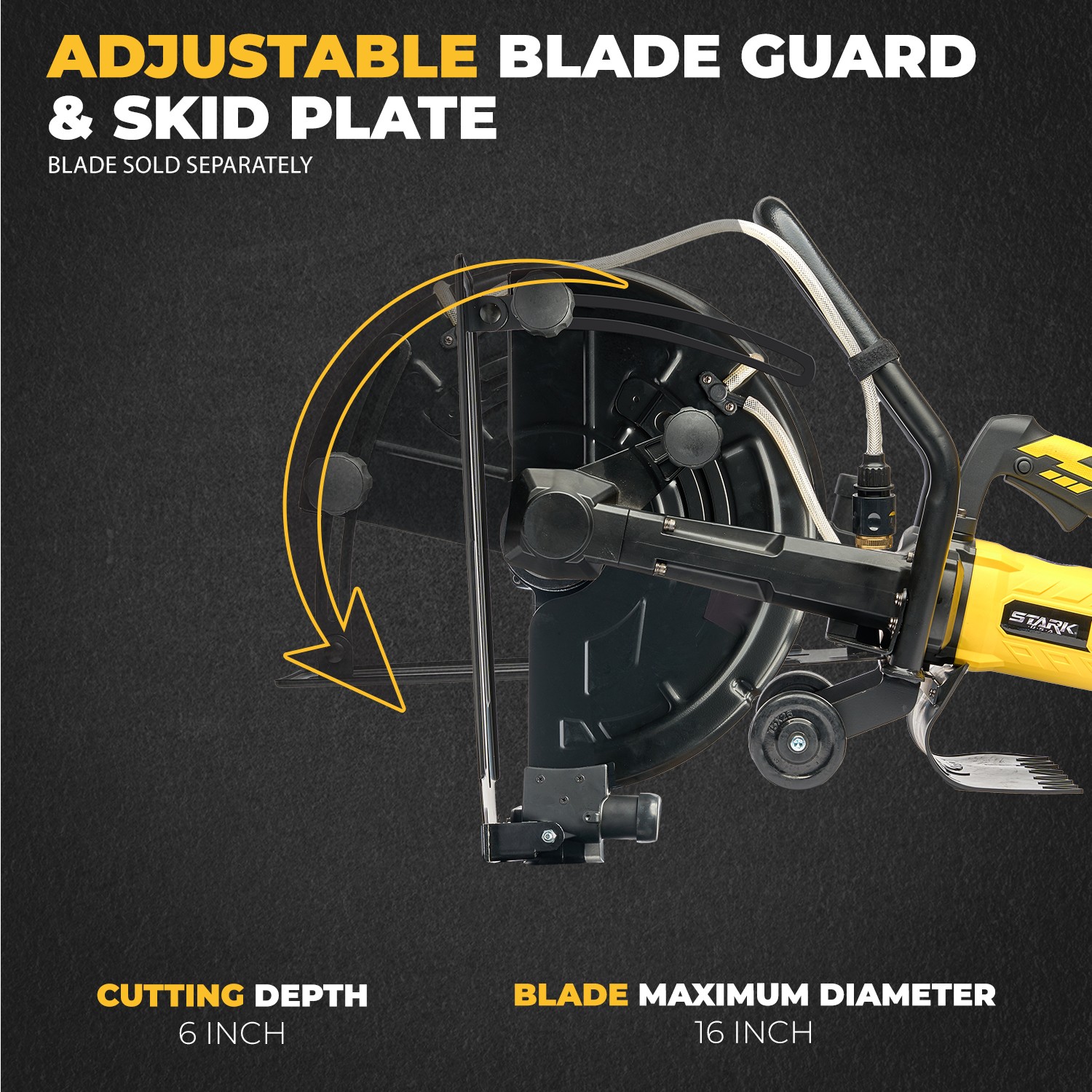 Stark USA 16″ 3200W Electric Cut Off Floor Saw Wet/Dry Cutter Guide Roller Wheel
