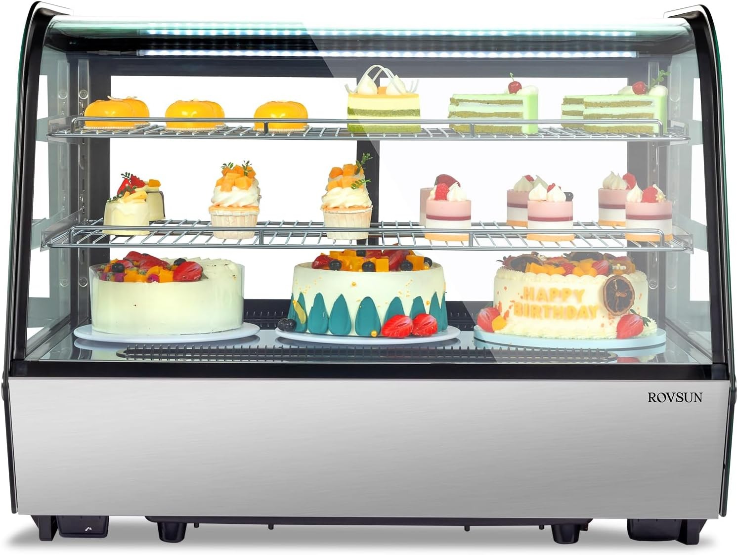 Refrigerated Display Case, 5.7 Cu.Ft./160L, Countertop Pastry Display Showcase