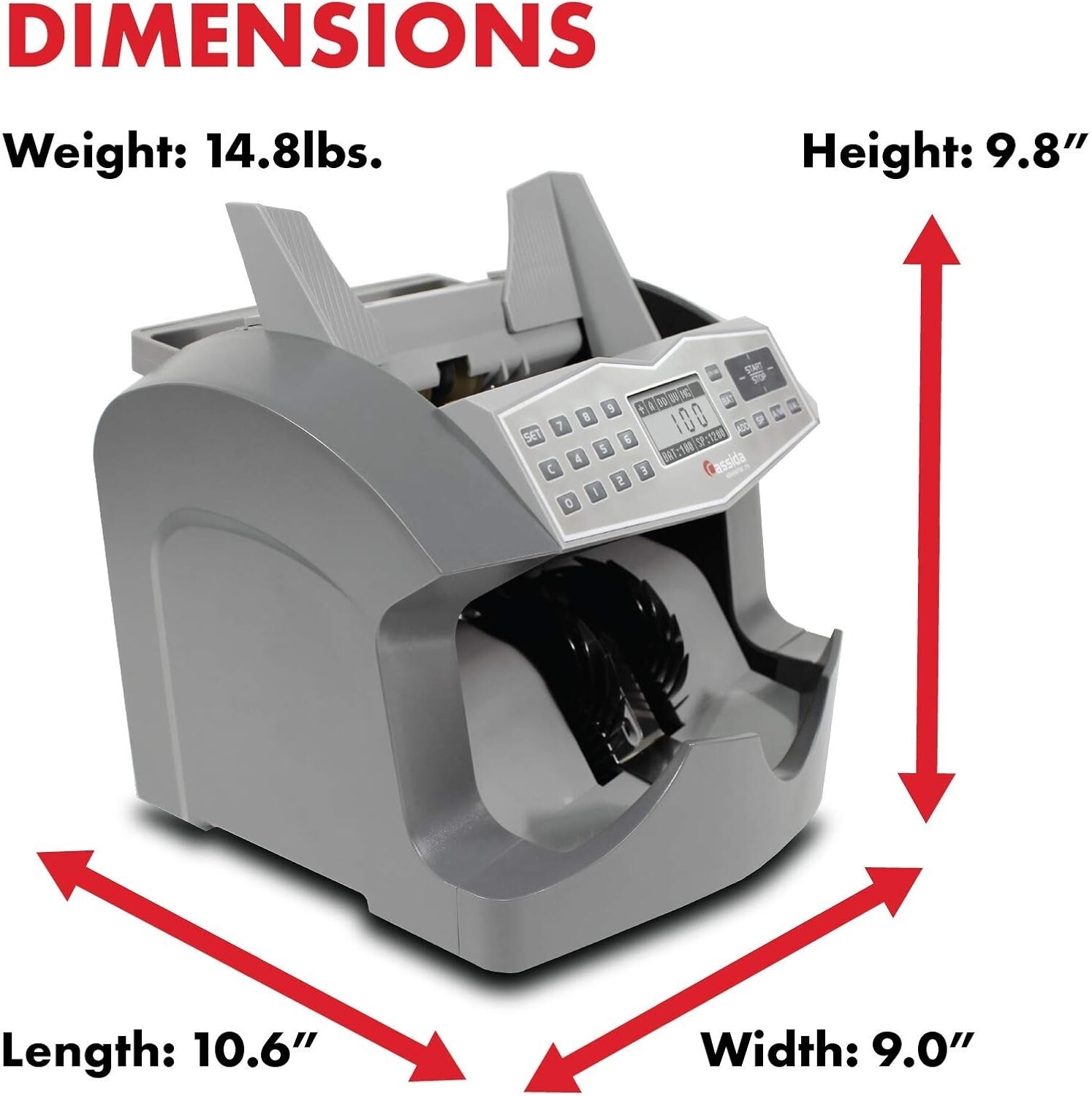 Cassida Advantec 75UM Heavy Duty Bill Counter, 4 Speeds, Ultraviolet and Magneti