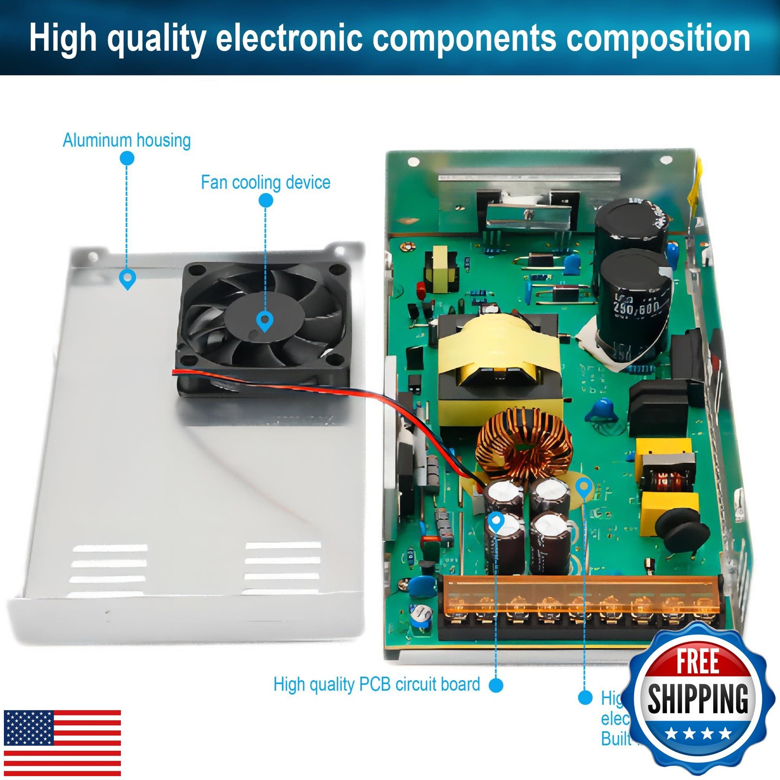 BOSYTRO 12V 50A 600W DC Switching Power Supply, Universal Regulated Switching
