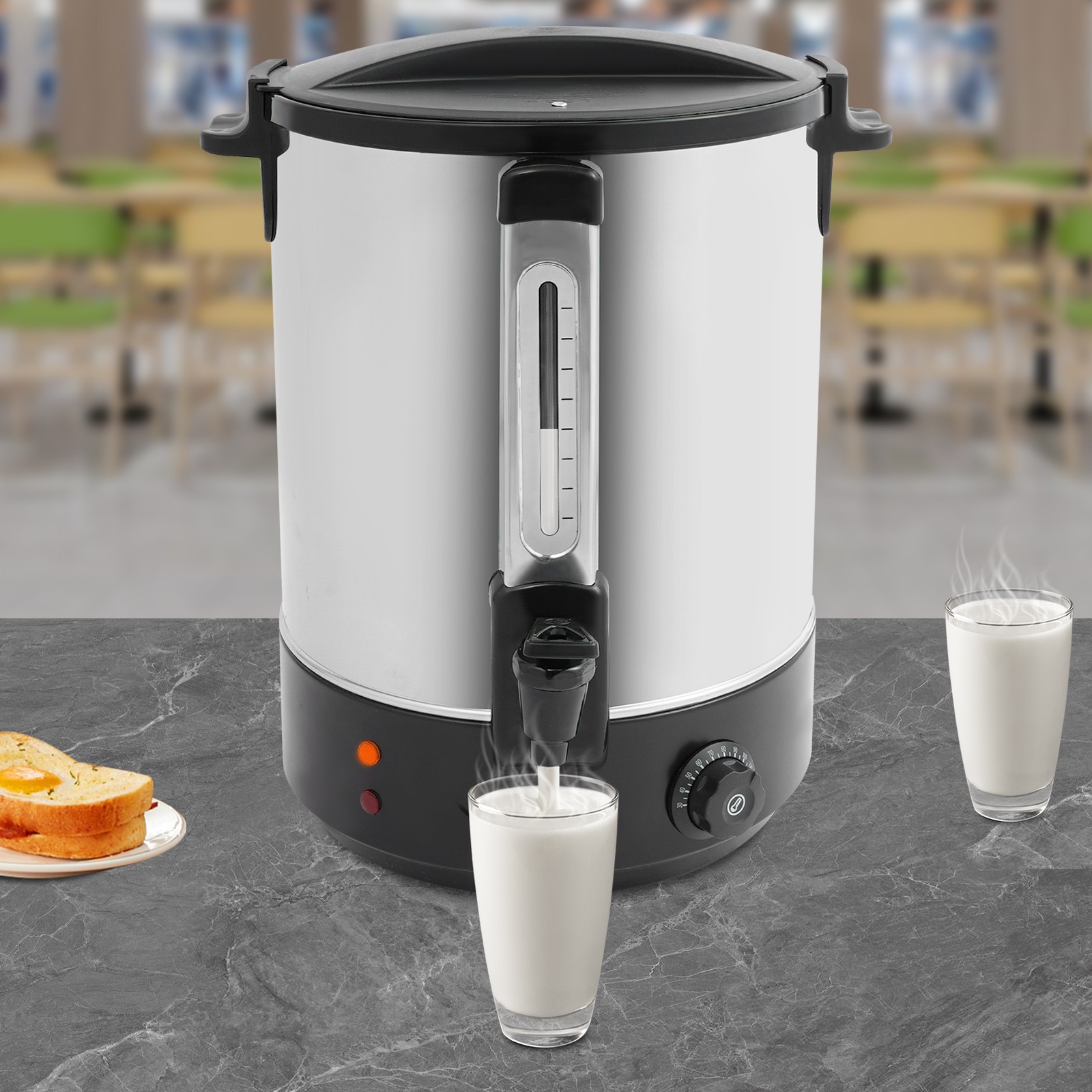 38L Commercial Eletric Hot Water Dispenser Countertop Water Boiler 110V Black