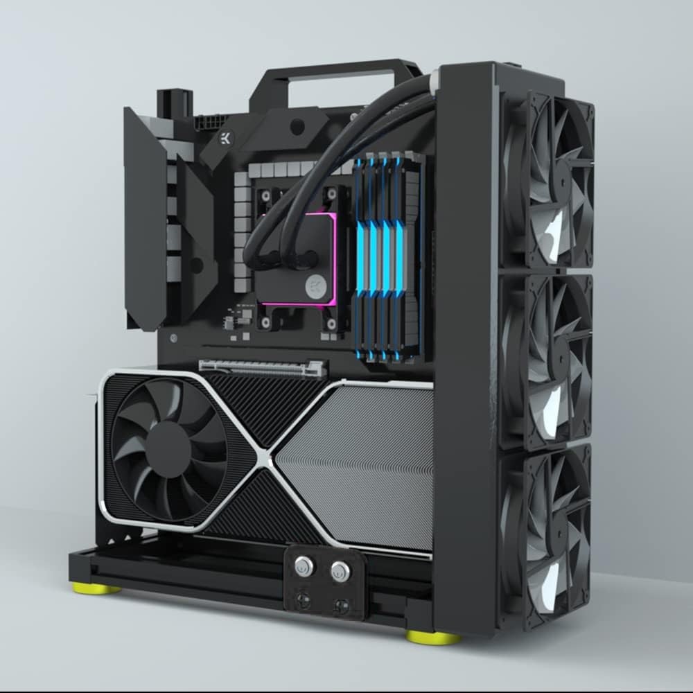 PC Creative Assembly Frame Test Bench，Open Air Case, DIY Computer Black
