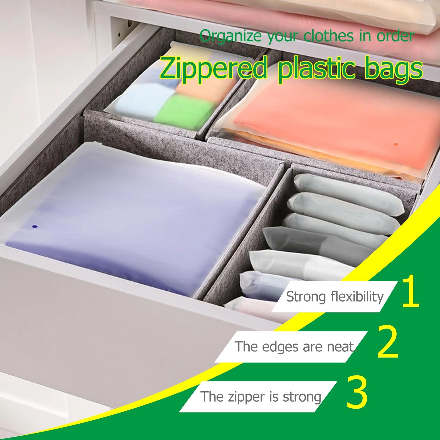 50 pcs 12″x15″ Frosted Zipper Clothing Bag Polyjacket/Polymailer UL