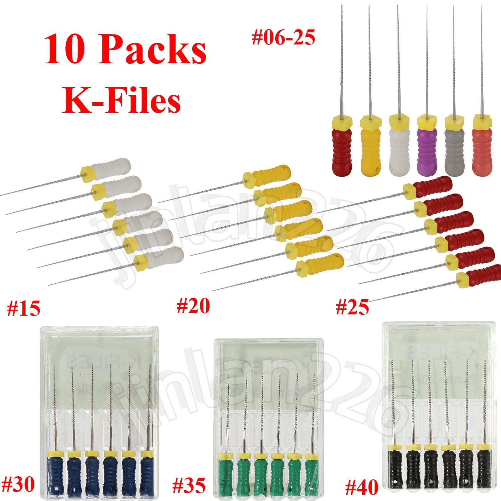 10Packs Dental K-File 25mm Endodontic Hand Use Endo Root Canal K Files SSt