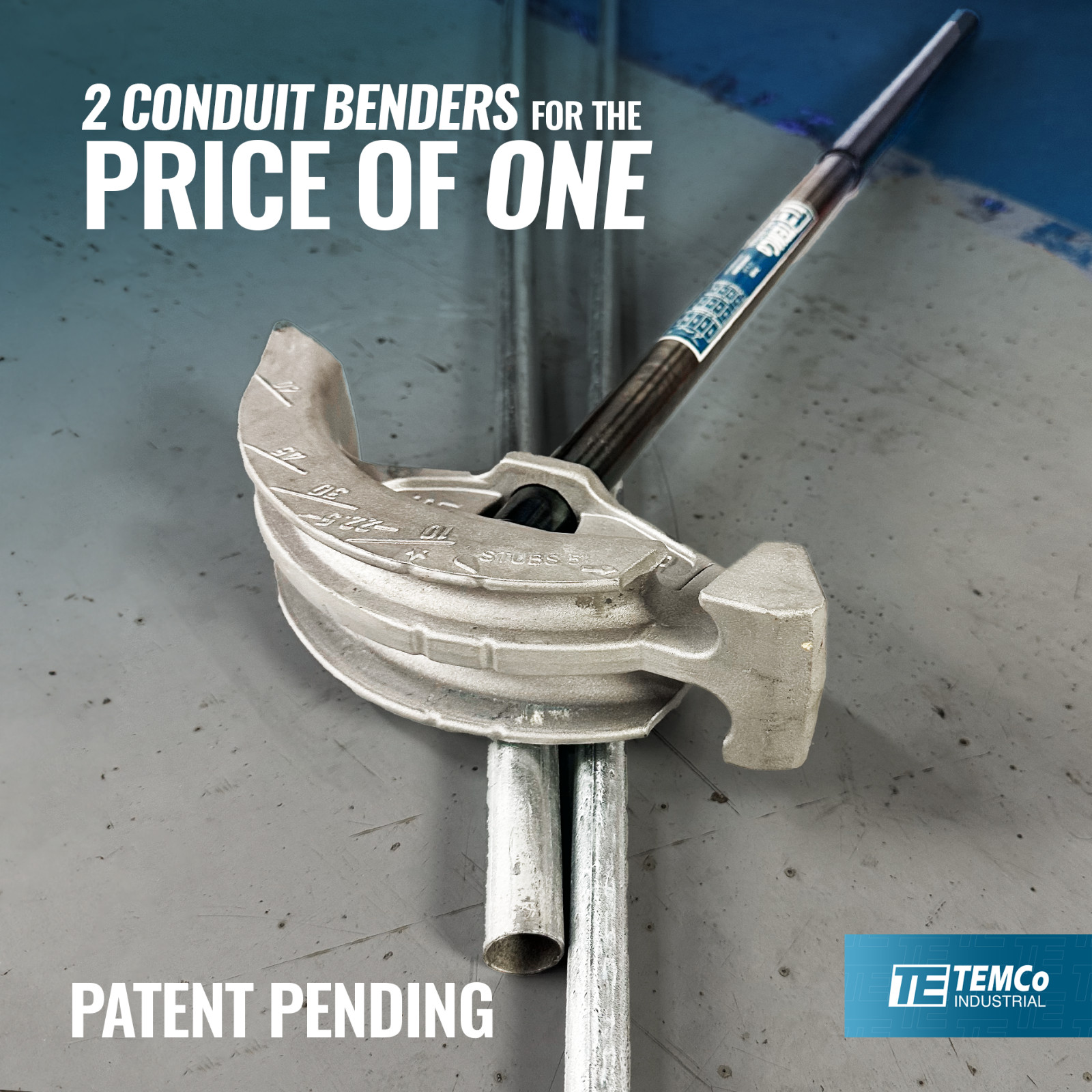 TEMCo 2 in 1 Conduit Bender – for 1/2″ & 3/4″ EMT