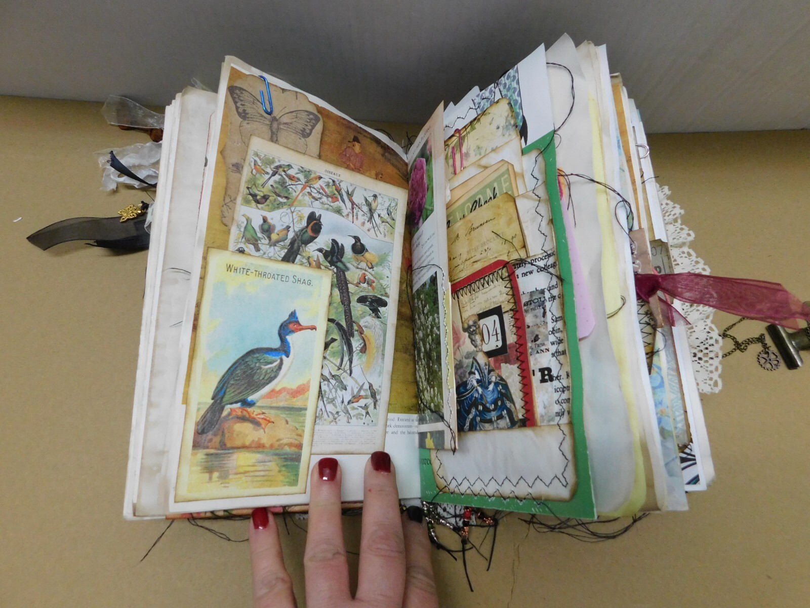 Junk Journal Handmade Chunky Vintage Style Handmade Hardcover /Ephemera Biege