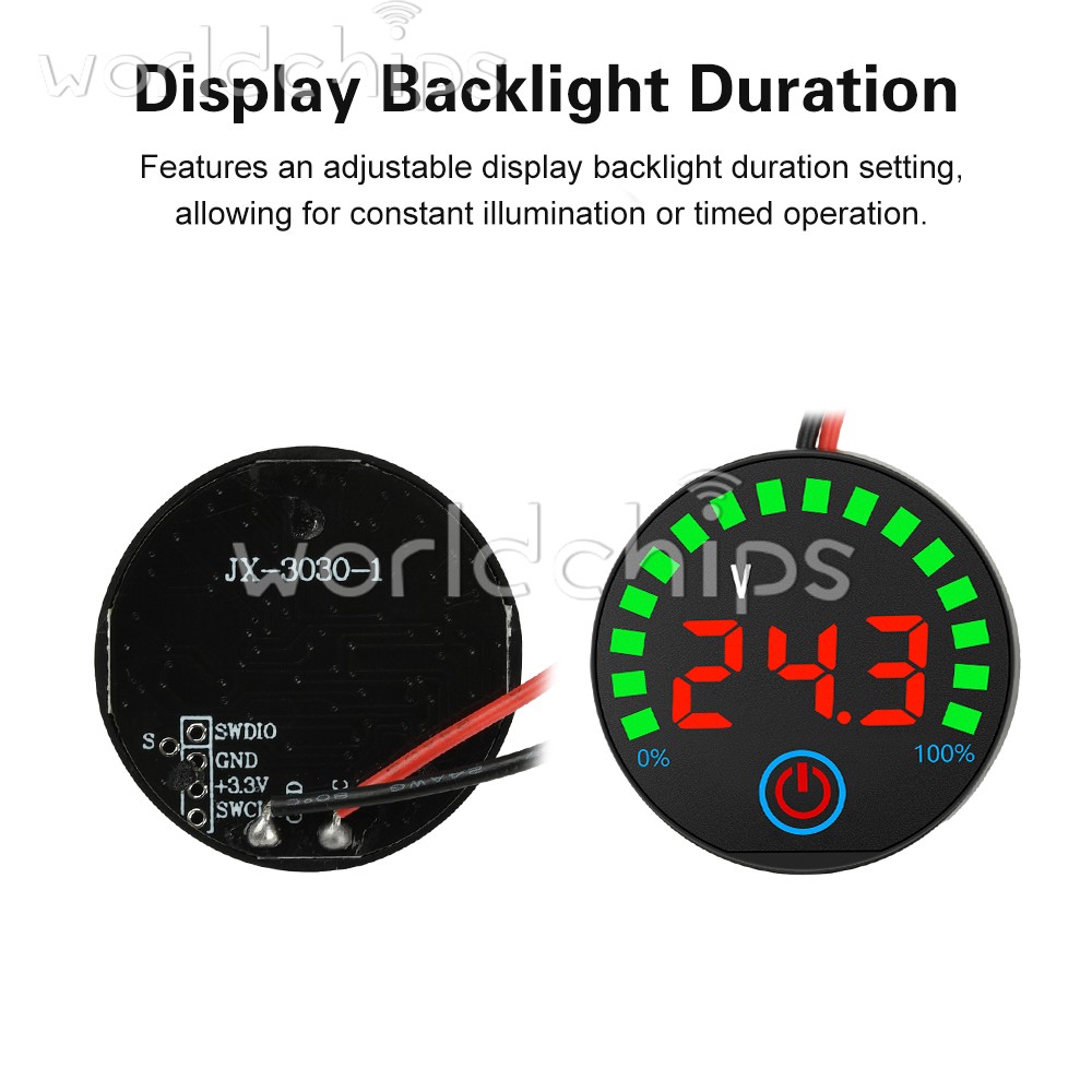 5pcs DC7-55V Acid/Li-ion Volt Indicator Battery Level Display Power-Off Memory
