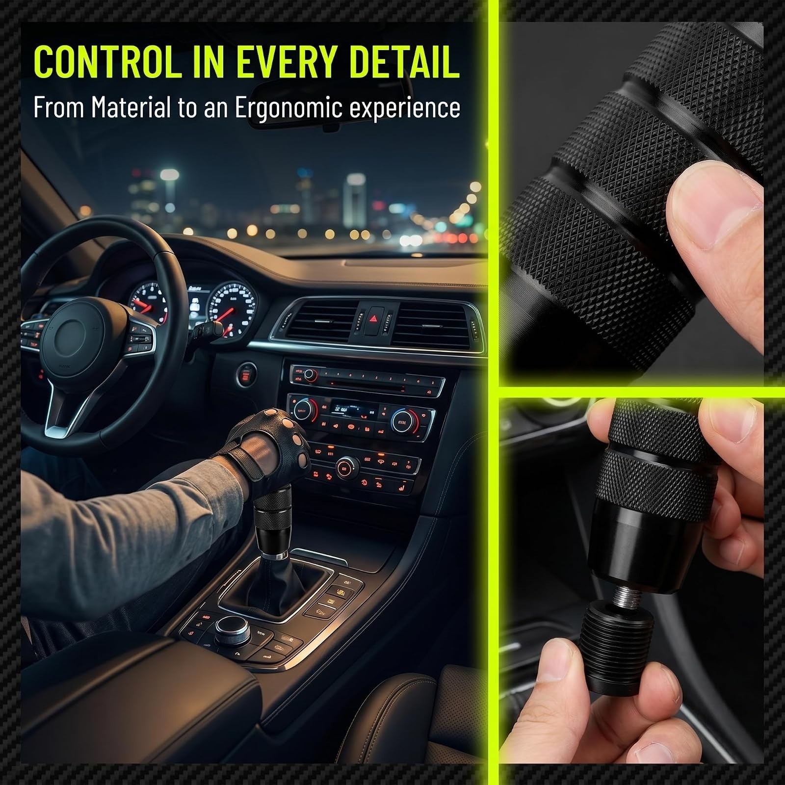 95mm Weighted Aluminum Shift Knob for Manual Transmission – Universal Fit