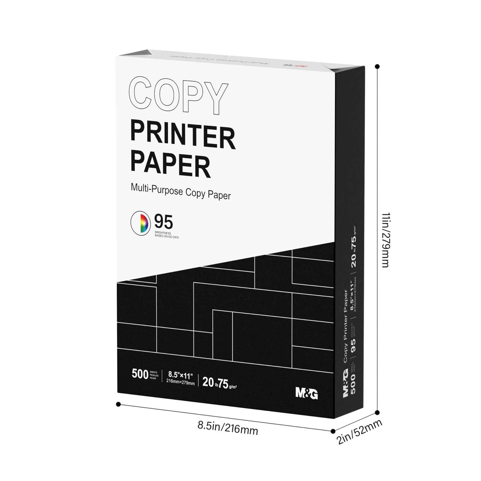 M&G Multipurpose Copy Printer Paper, 8.5 x 11, ‎1 Ream | 500 Sheets, White
