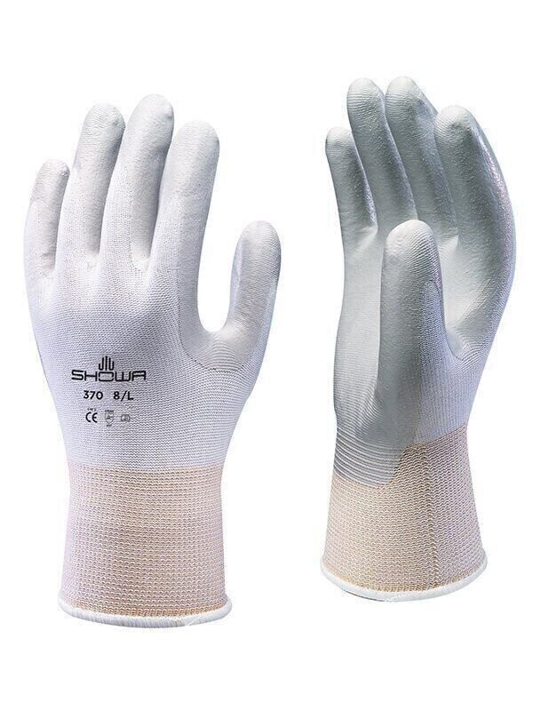 6 PAIR – SHOWA ATLAS FIT 370W WHITE NITRILE GARDENING WORK GLOVES-FREE SHIPPING!