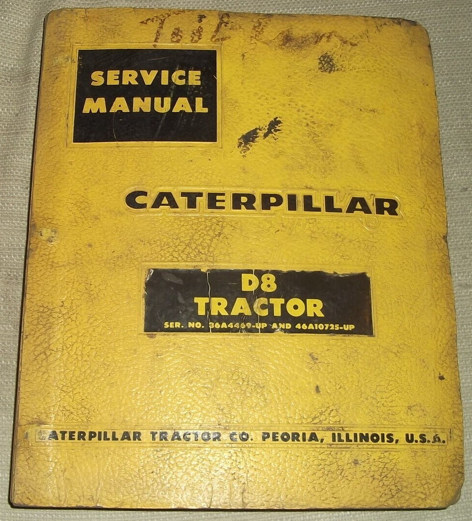 CAT CATERPILLAR D8 D8H TRACTOR DOZER SERVICE SHOP REPAIR MANUAL BOOK 36A 46A