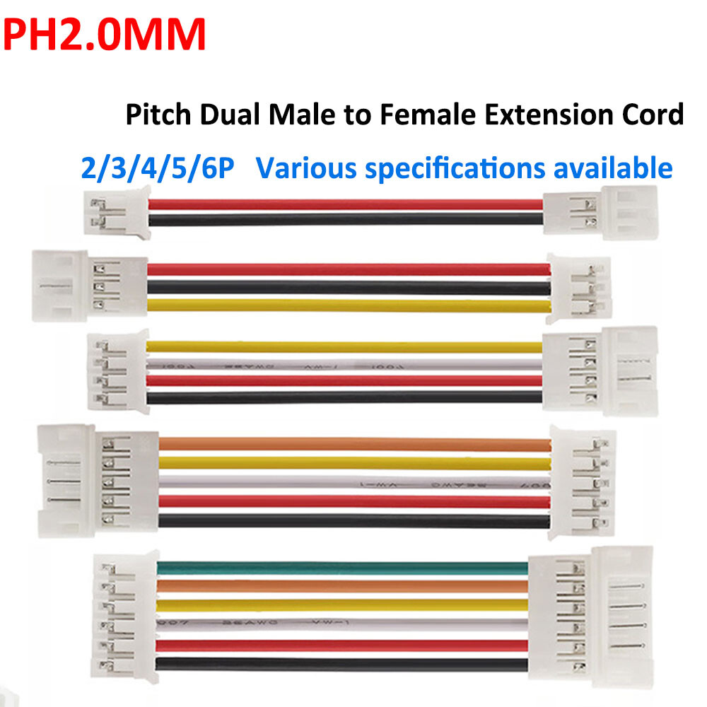 PH2.0mm Dual Male to Female Terminal-Connection-Electronic Wire 2P/3P/4P/5P/6P