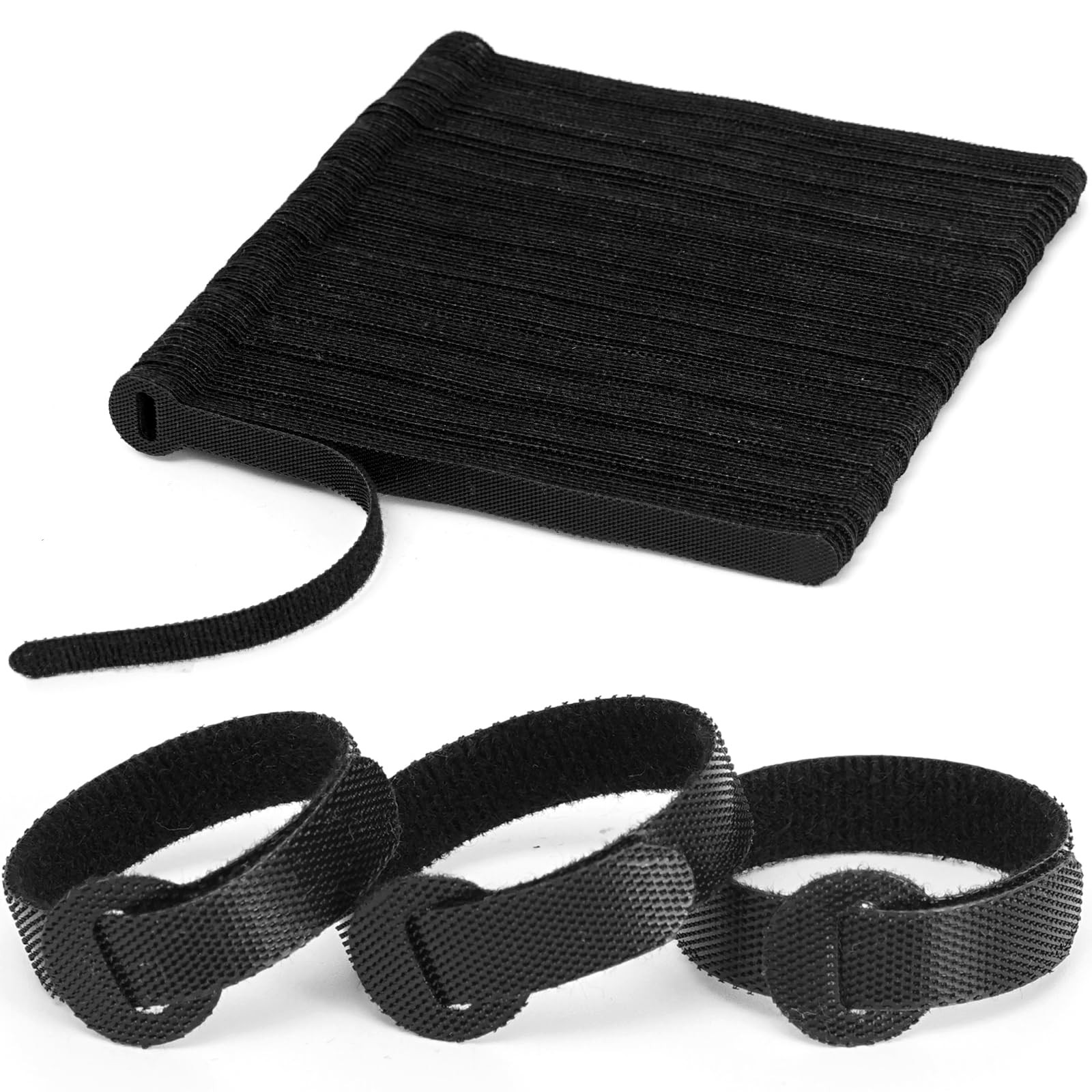 150PCS Reusable Fastener Straps – 6 Inch Cable Management Ties, 6 Inch,150pcs