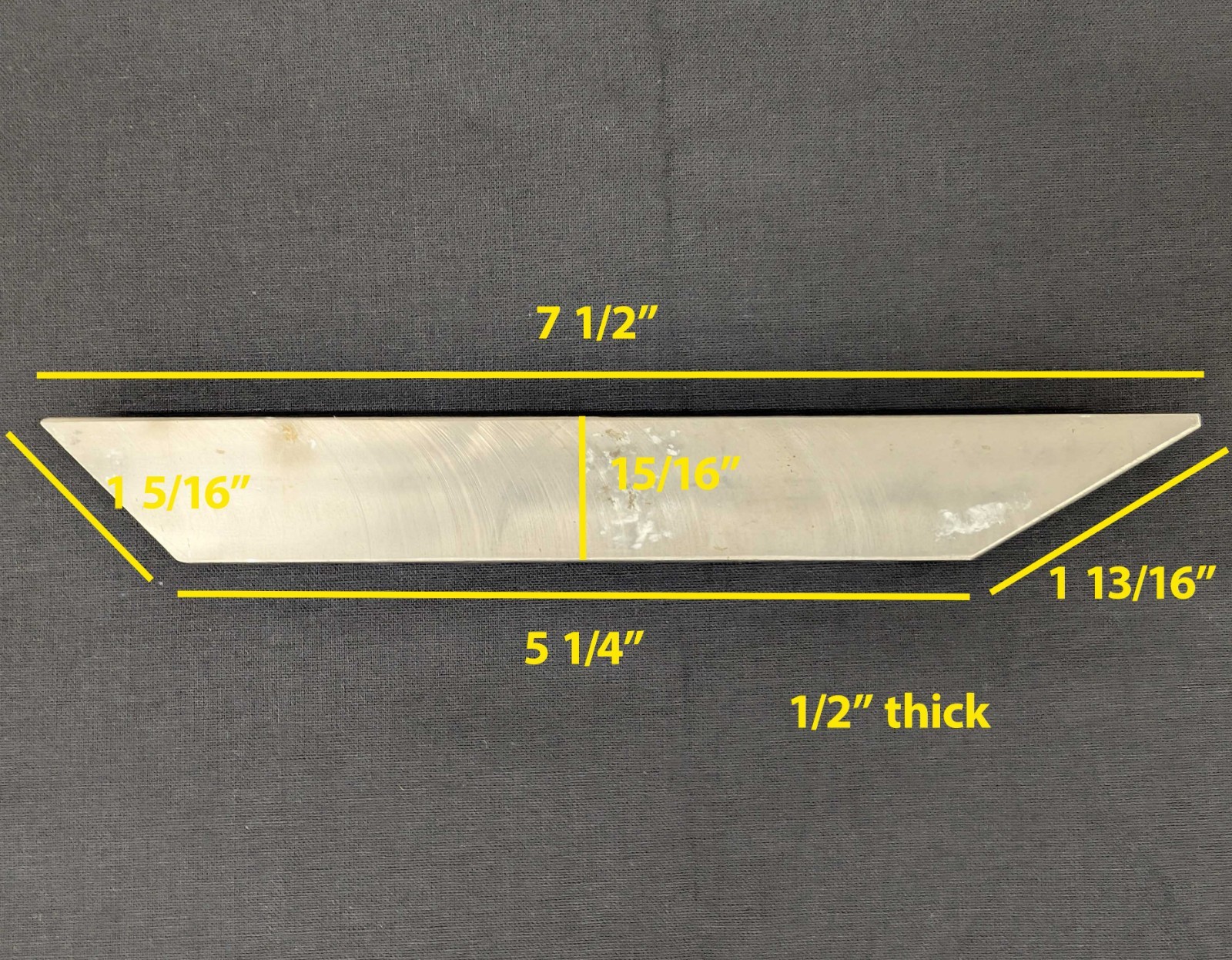 Tungsten Bucking Bar 0.500″ x 0.952″ x 7.50″ long, 1.895 lbs