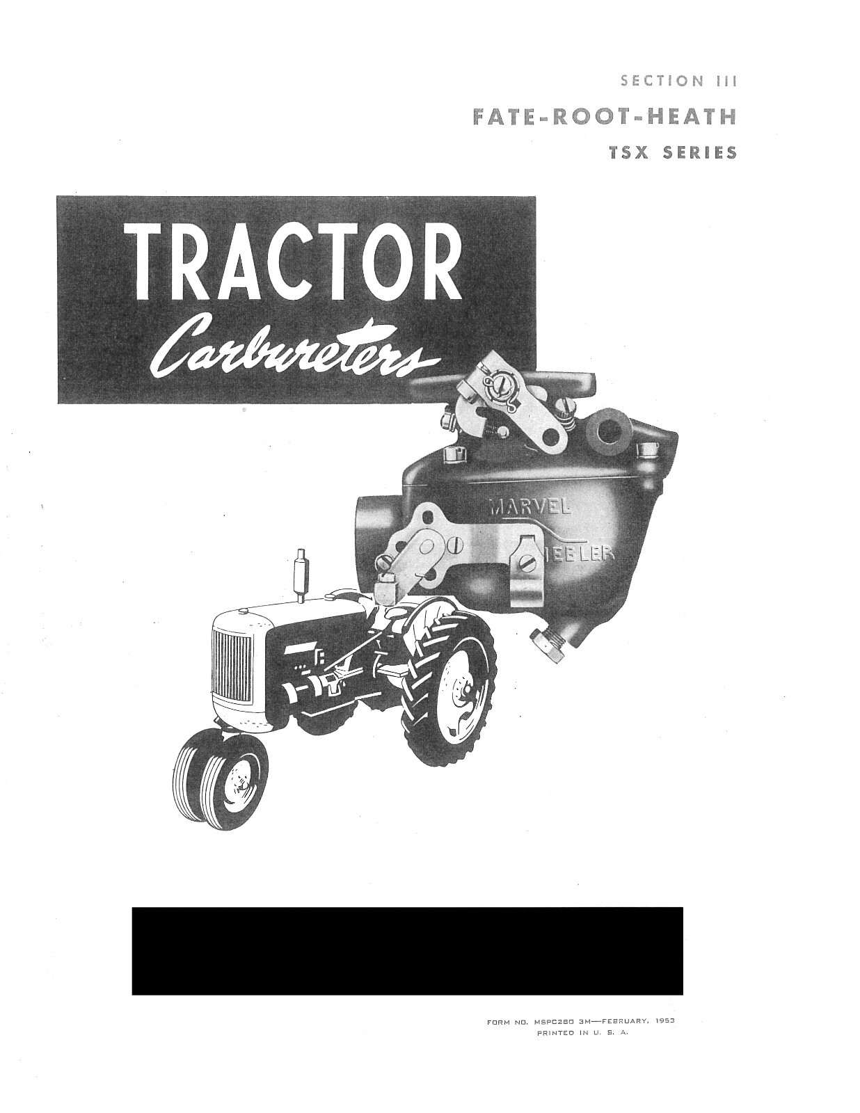 Identification Chart Marvel Schebler Tractor Carburetors Sec. 3 Fate Root Heath