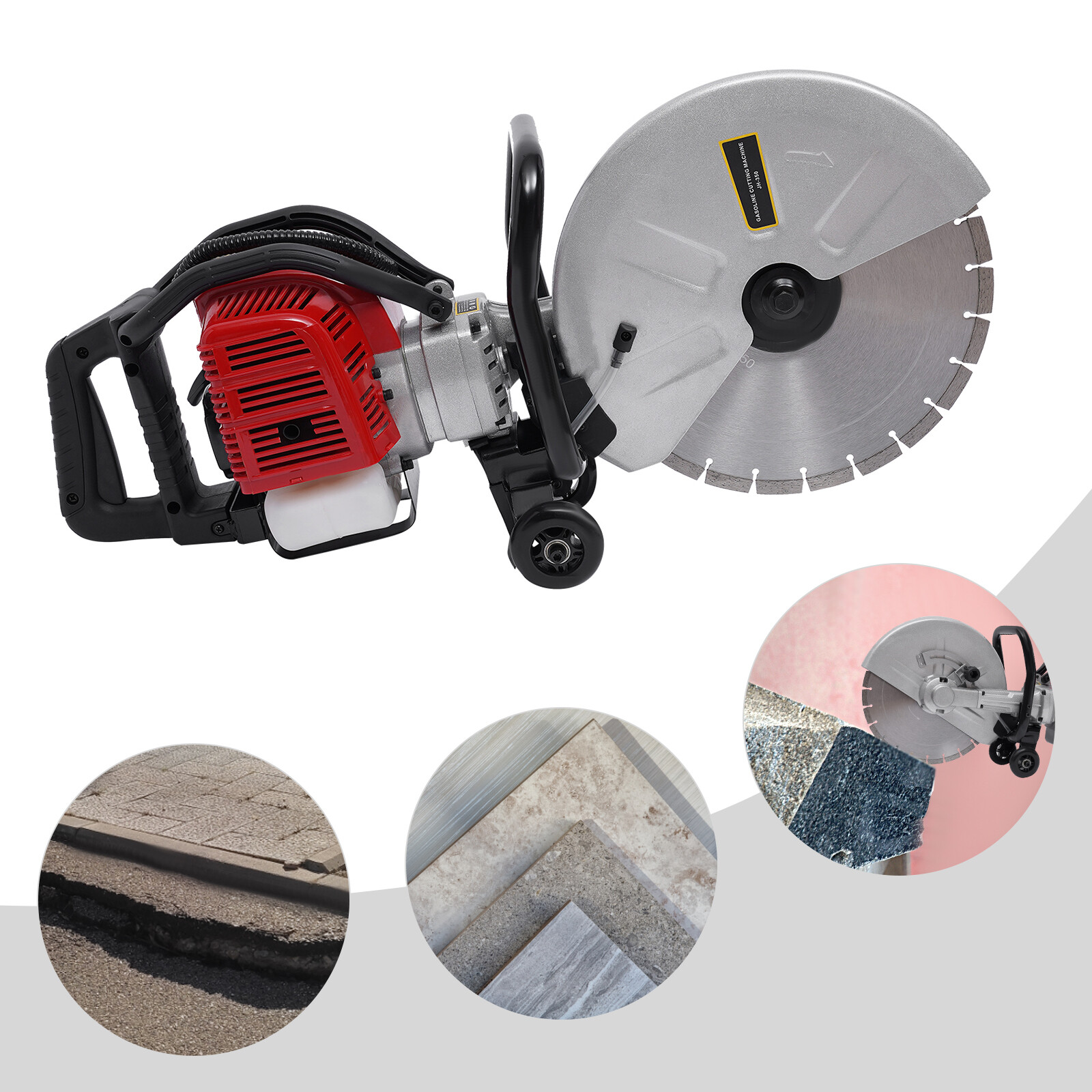 52CC Gas Power 2-Stroke Cement Wet Dry Masonry Concrete Cut Off Saw Blade 350mm