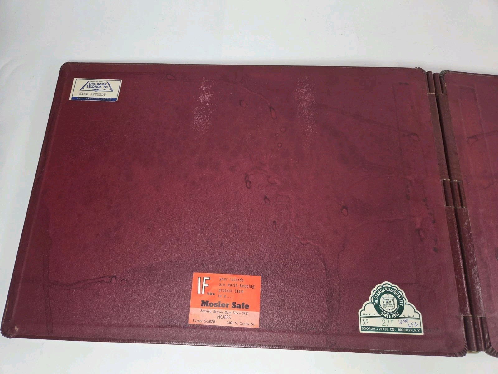 Vintage Boorum & Pease Ledger Book Case Notebook Hardcover Shell Only Maroon