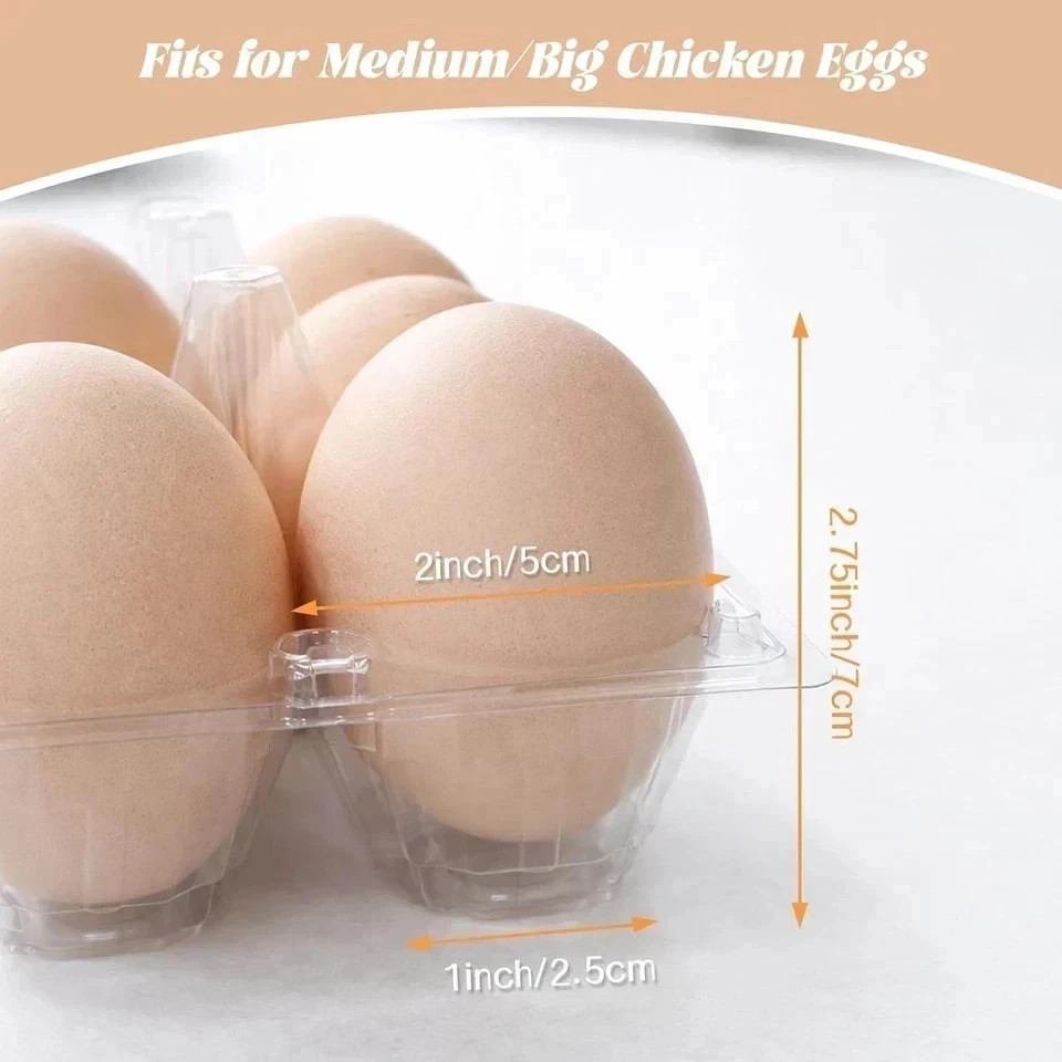 100 Packs Egg Cartons Cheap Bulk Plastic for 12 Eggs Clear Egg Cartons