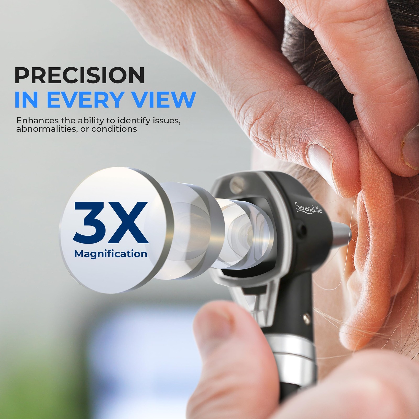 SereneLife 2-in-1 Ophthalmoscope & Otoscope Set | Perfect for Inspecting Ears