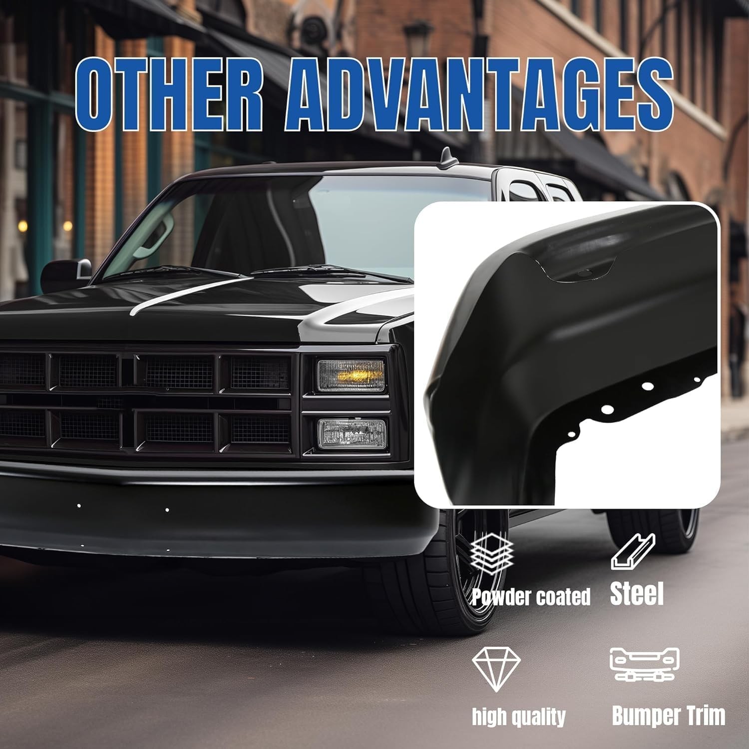 Bumper Face Bar w/LP Holes 88-98 Chevy/GMC C/K 95-99 Tahoe/Suburb/YukonGM1002168
