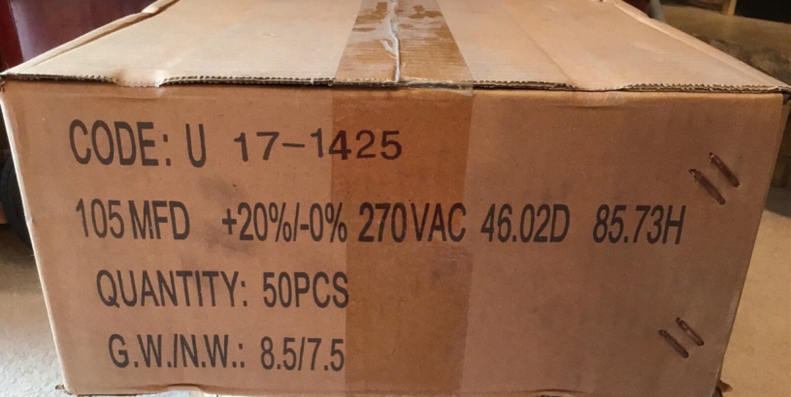 Well Pump Motor Start Capacitor, U17-1425, 270 VAC, 105 MFD, 50/60 Hz, Free Ship