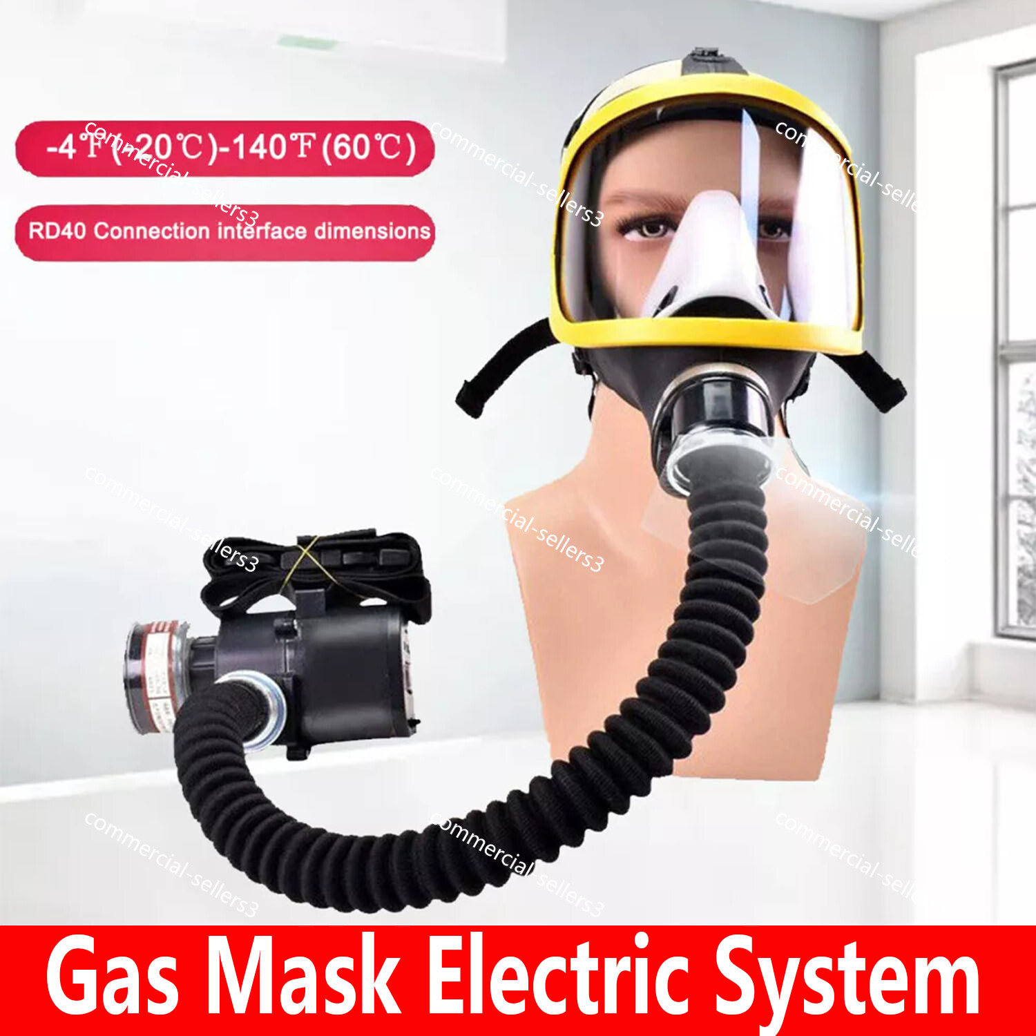 Electric Constant Flow Supplied Air Fed FullFace Gas Mask Respiratory protection