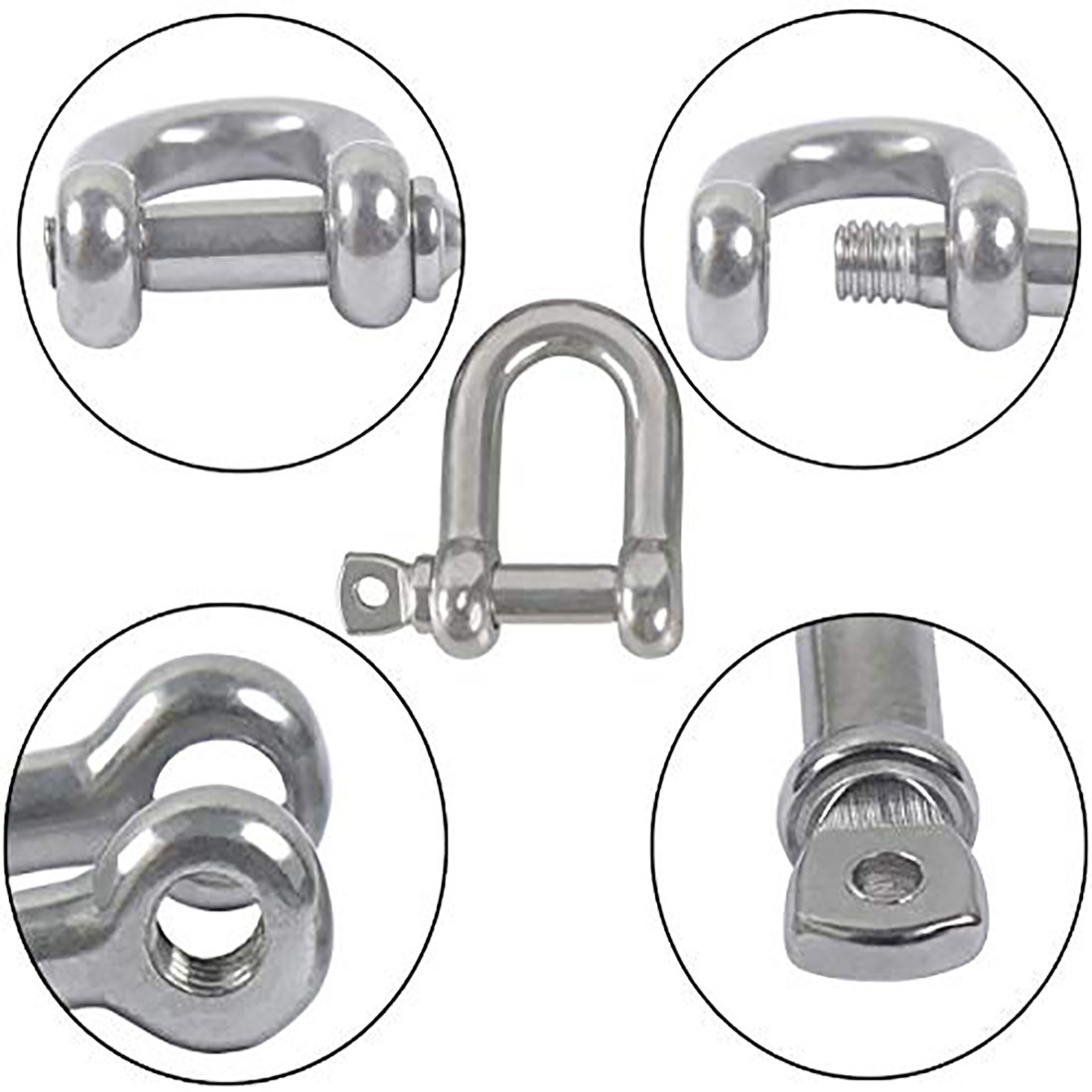 D and Bow Shackles 4mm 5mm 6mm 8mm 10mm 12mm~38mm 316 Stainless Steel D Shackle
