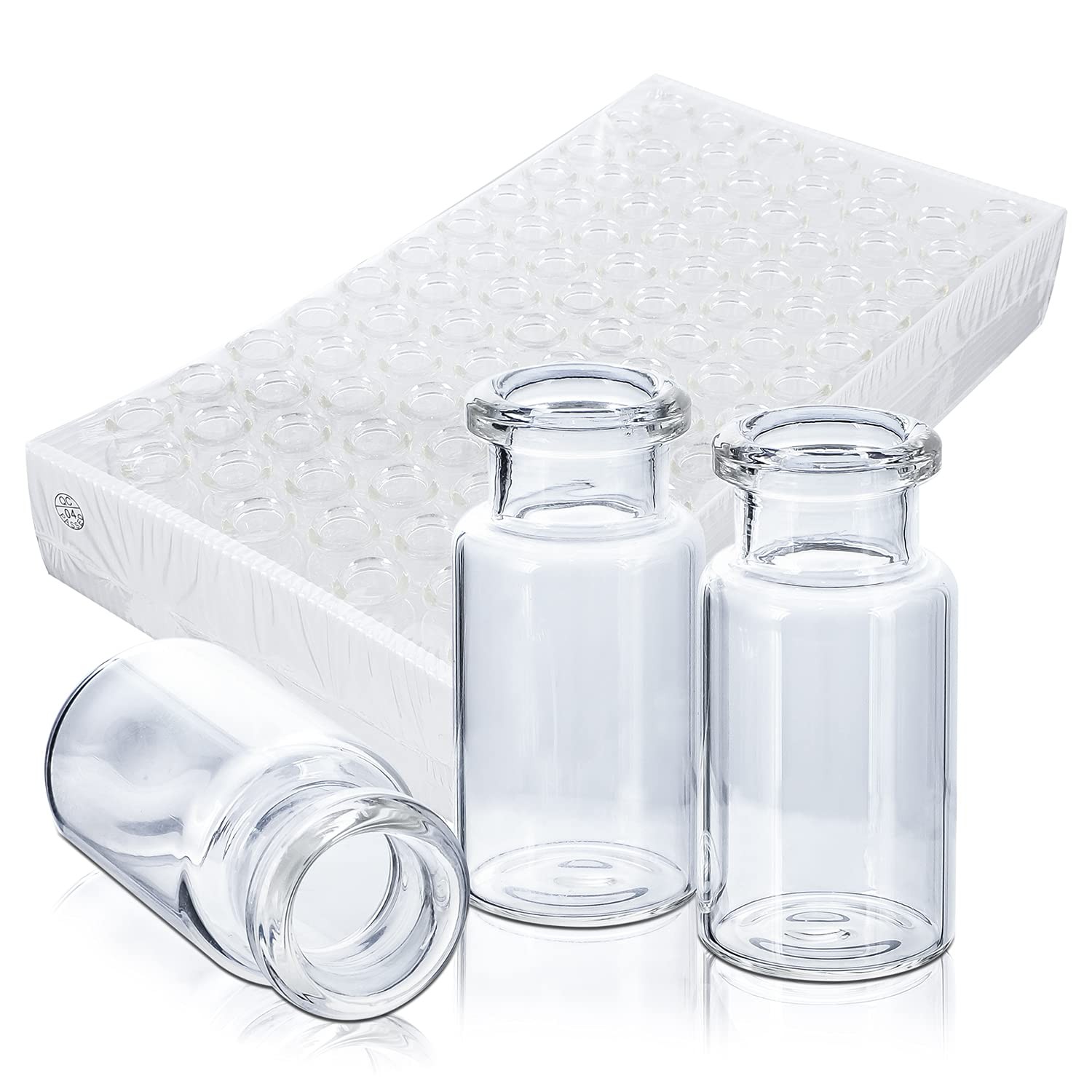 100/200/500/1000Pcs 10ml Clear Glass Vials Headspace Vials with Flip Off Caps US