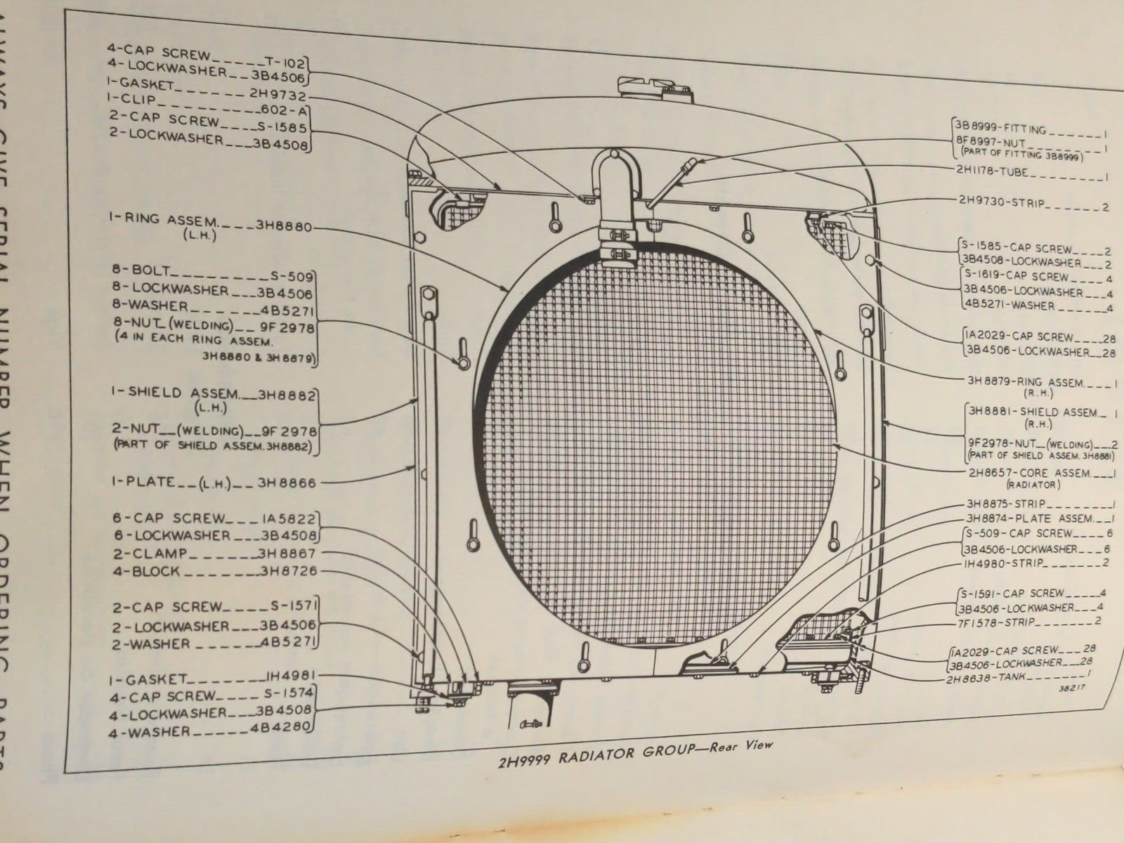 CAT Caterpillar DW21 TRACTOR Parts Catalog Book Manual S/N: 8W1061 – 8W1720