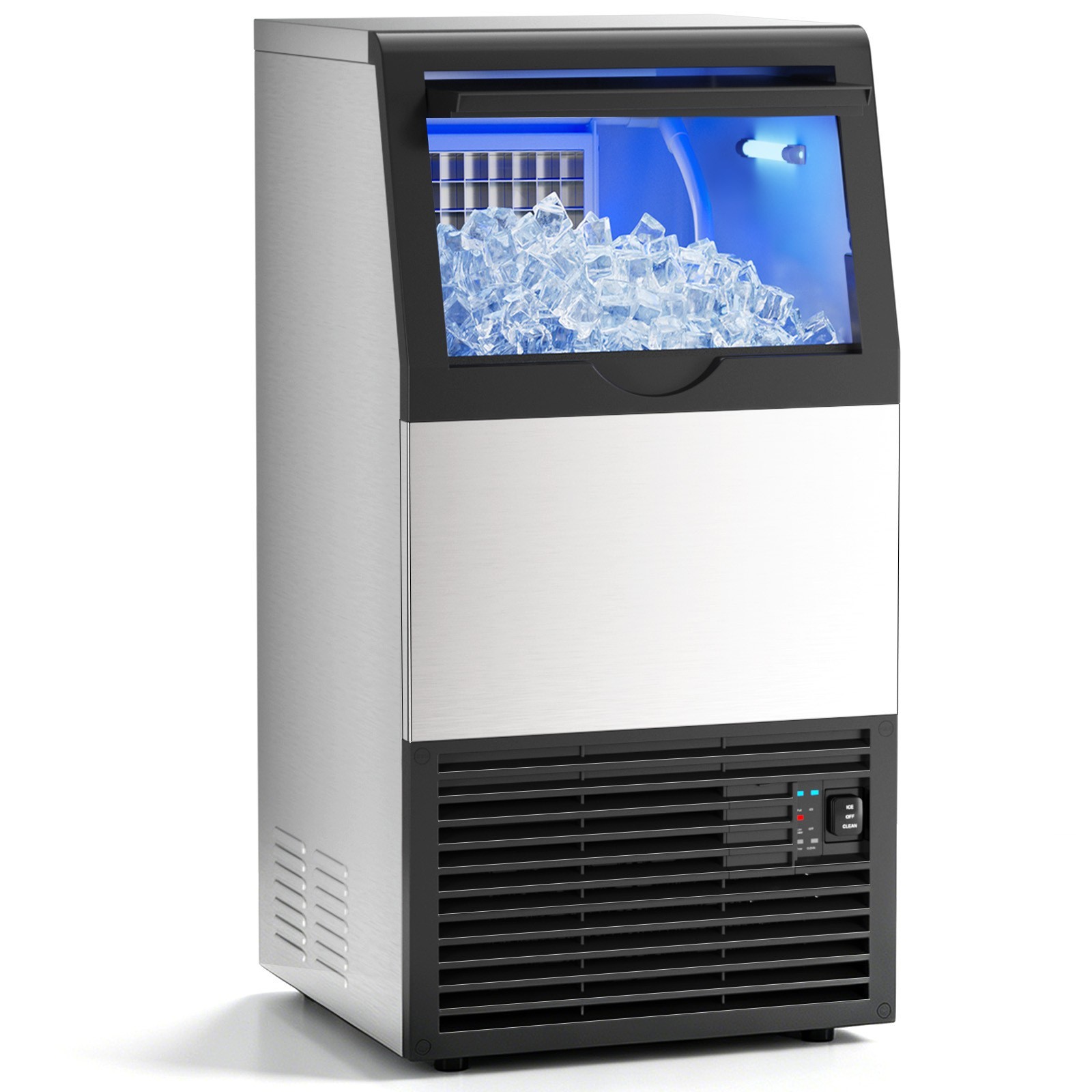 Commercial Ice Machine, ice production capacity 100 lbs, ice storage capacity 30